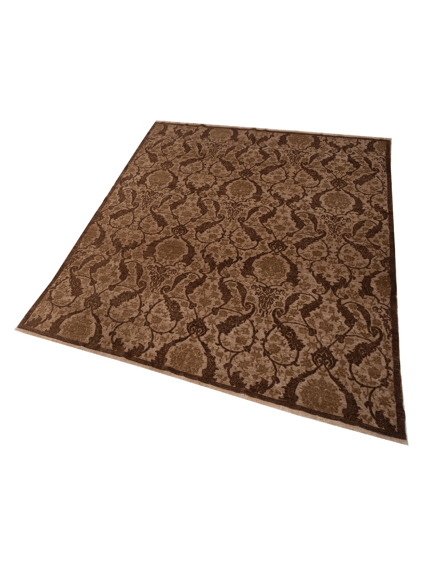Defne Orchid Brown Brown 7.11x9.6 Hand Knotted Rug
