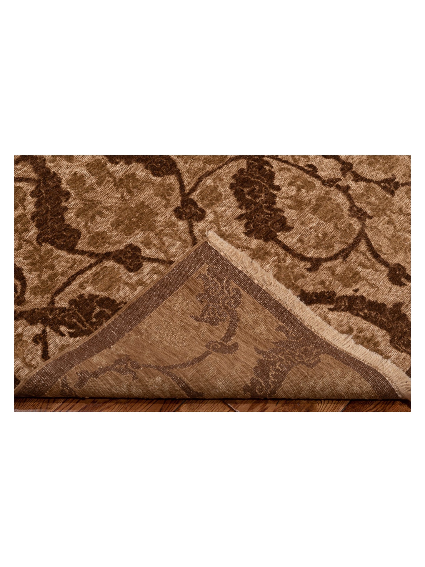 Defne Orchid Brown Brown 7.11x9.6 Hand Knotted Rug