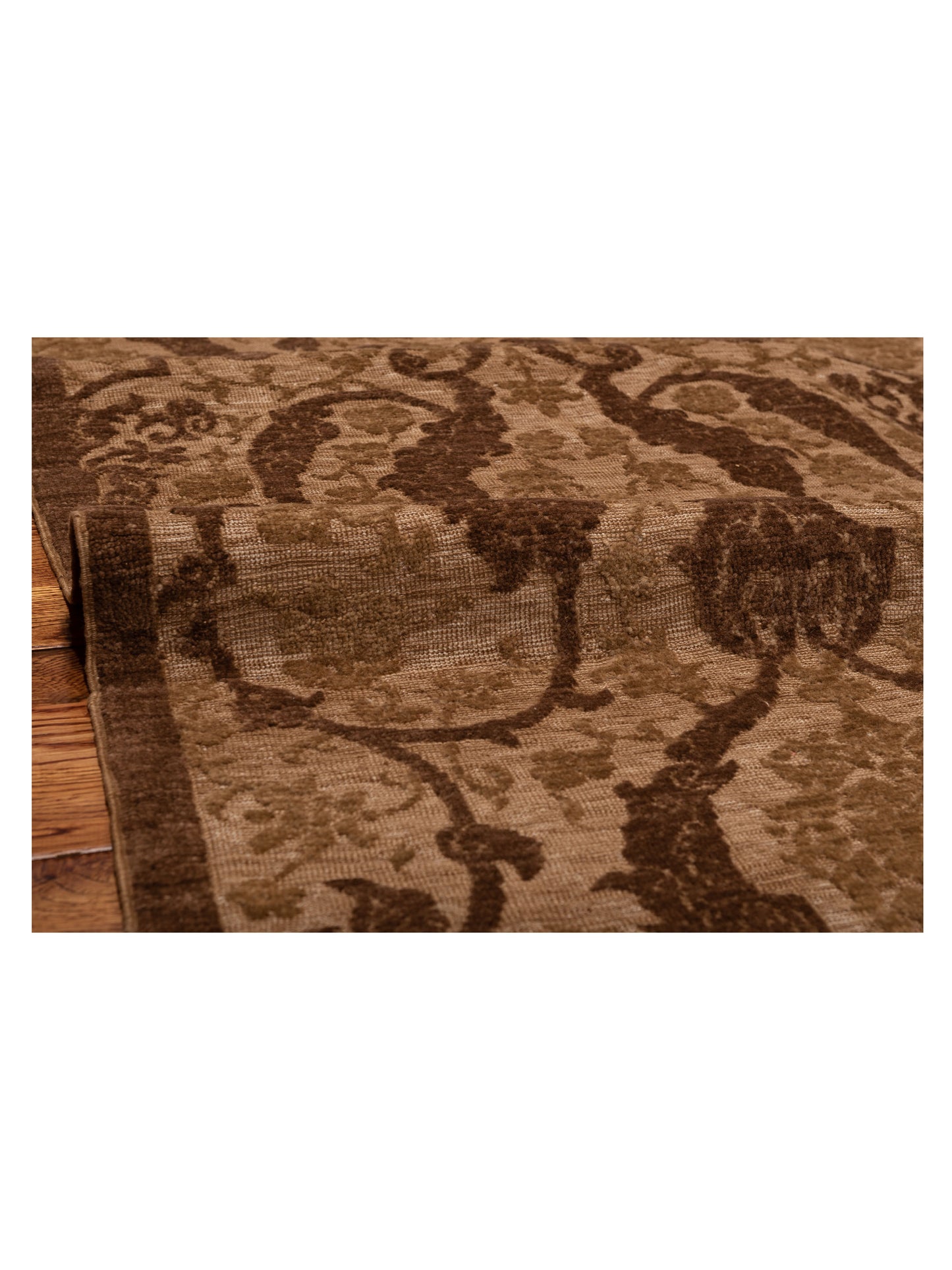 Defne Orchid Brown Brown 7.11x9.6 Hand Knotted Rug