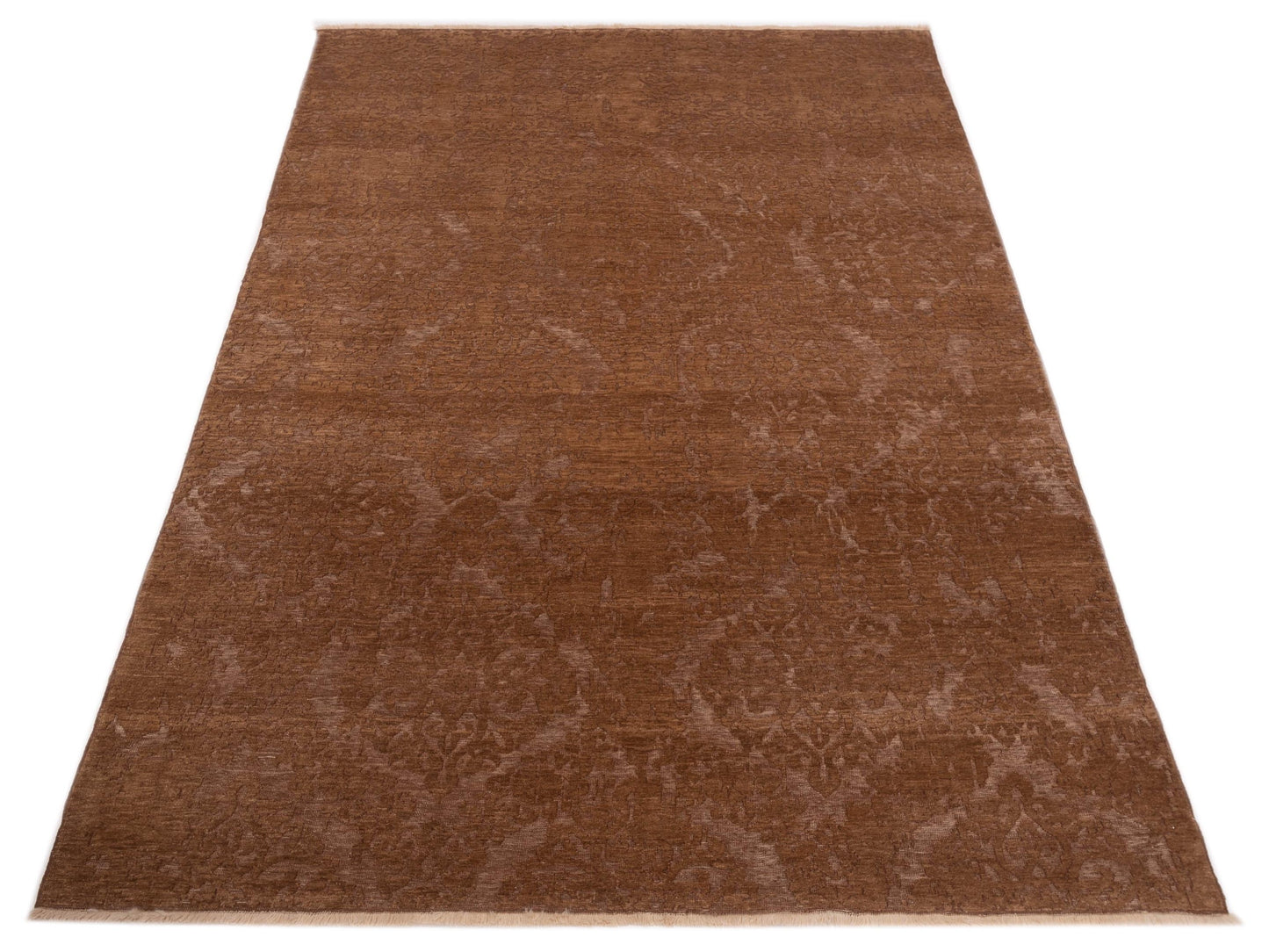 Defne Beony Dark Brown Brown 6.7x9.9 Hand Knotted Rug