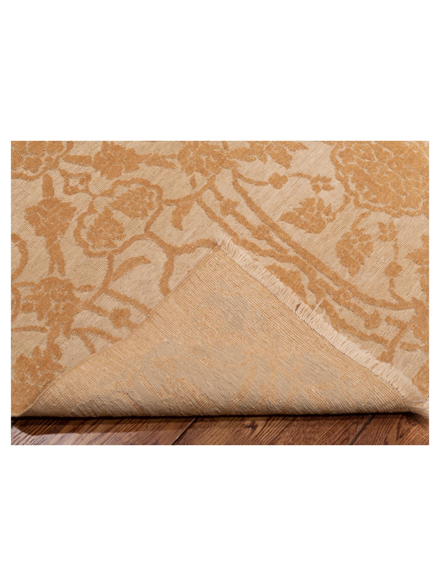 Defne Orchid Ivory Gold 8x8.8 Hand Knotted Rug