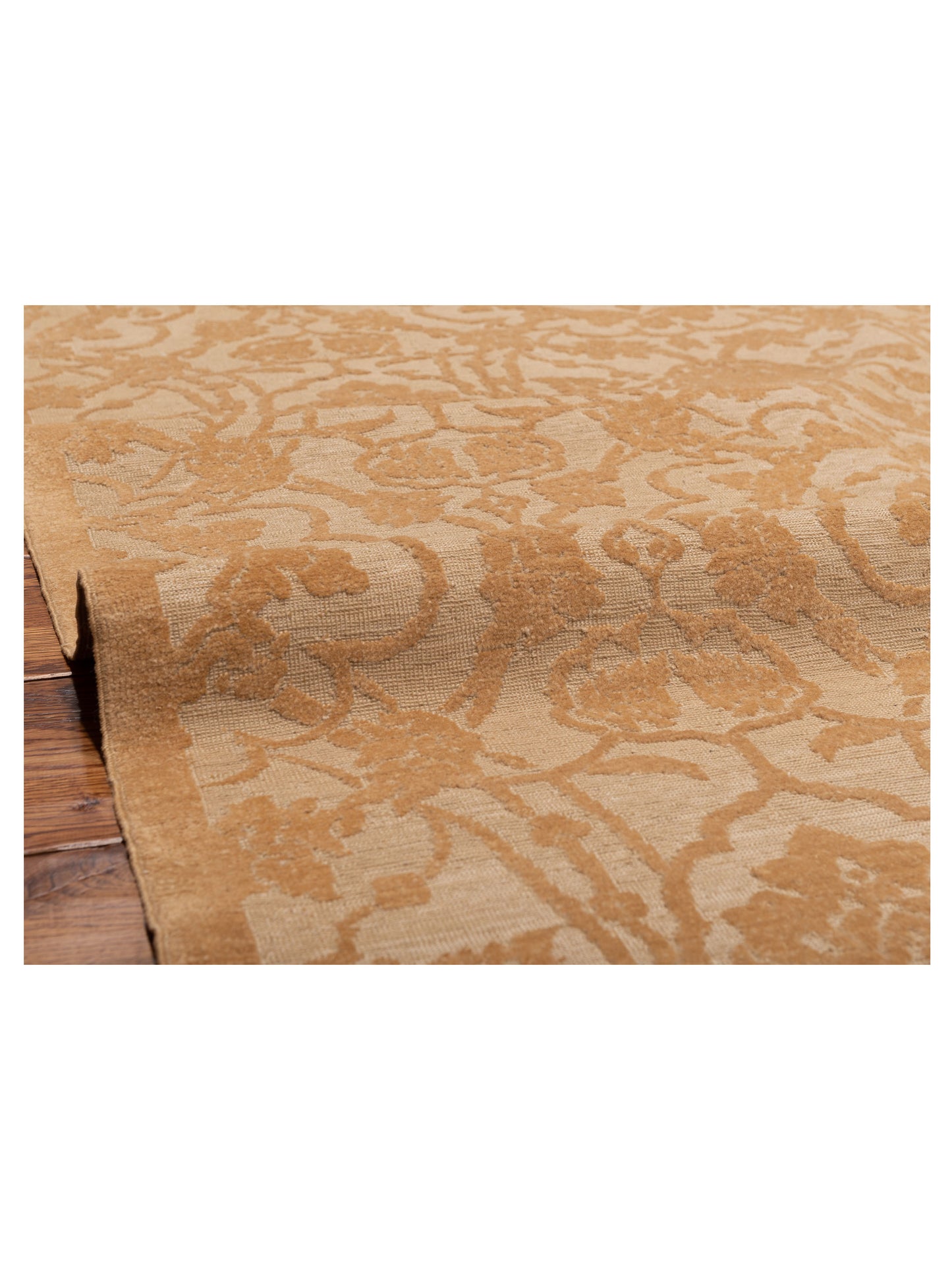Defne Orchid Ivory Gold 8x8.8 Hand Knotted Rug