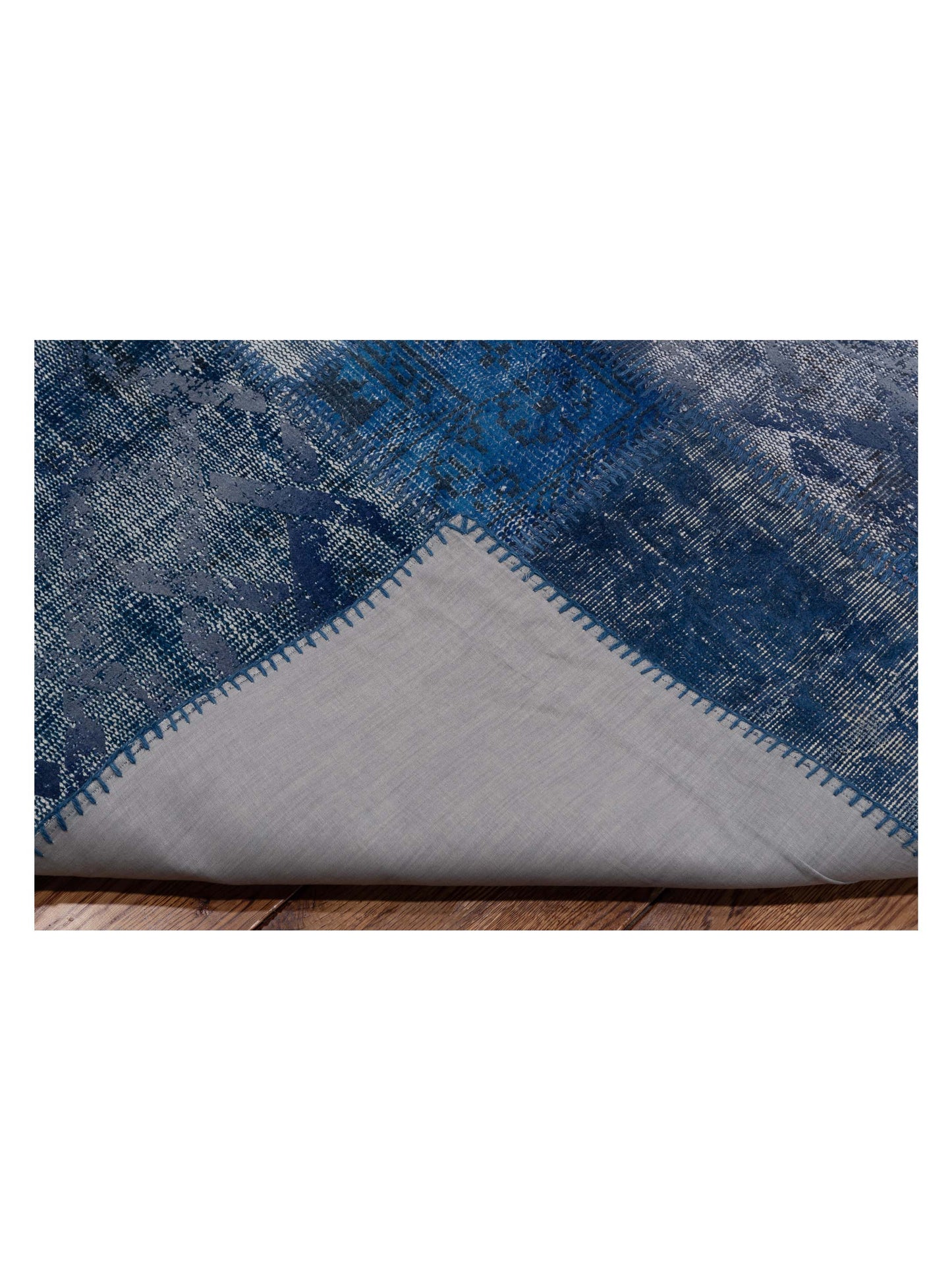 Turkish Vestige Patchwork 147549 Indigo 9.10x13.2 Hand Knotted Rug