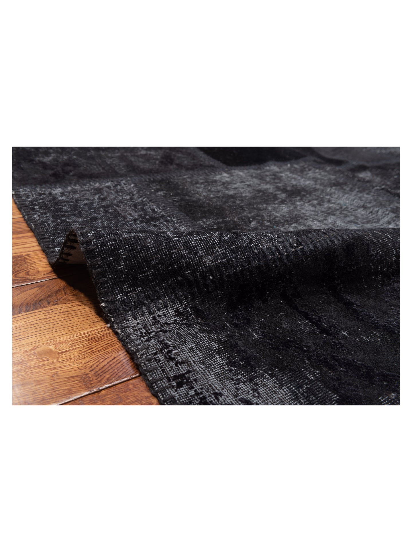 Turkish Vestige Patchwork 147551 Black 8.3x9.10 Hand Knotted Rug