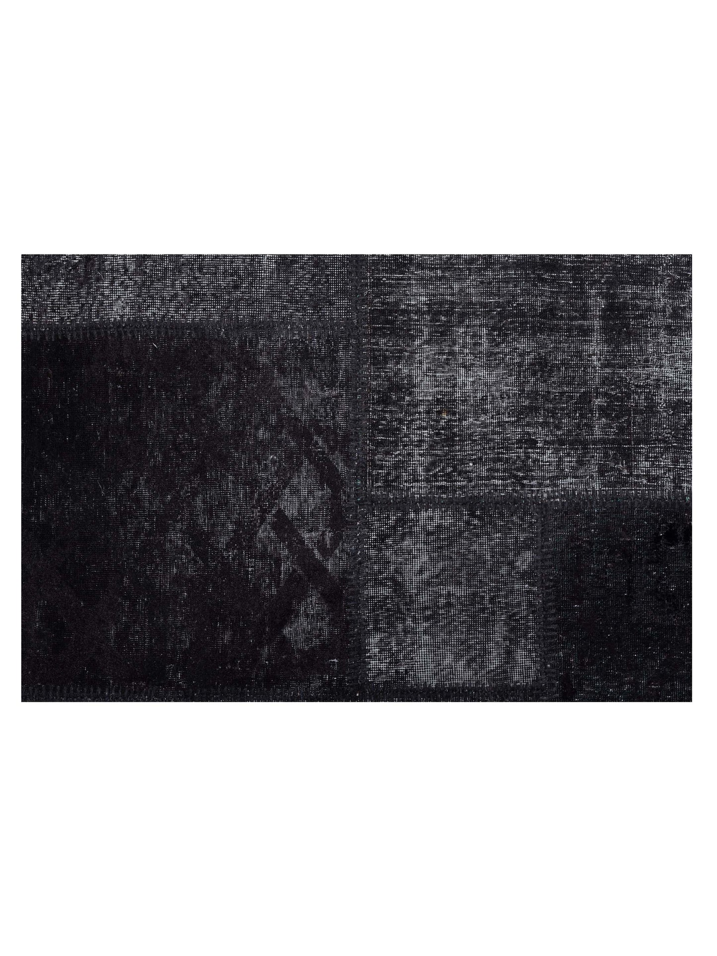 Turkish Vestige Patchwork 147551 Black 8.3x9.10 Hand Knotted Rug