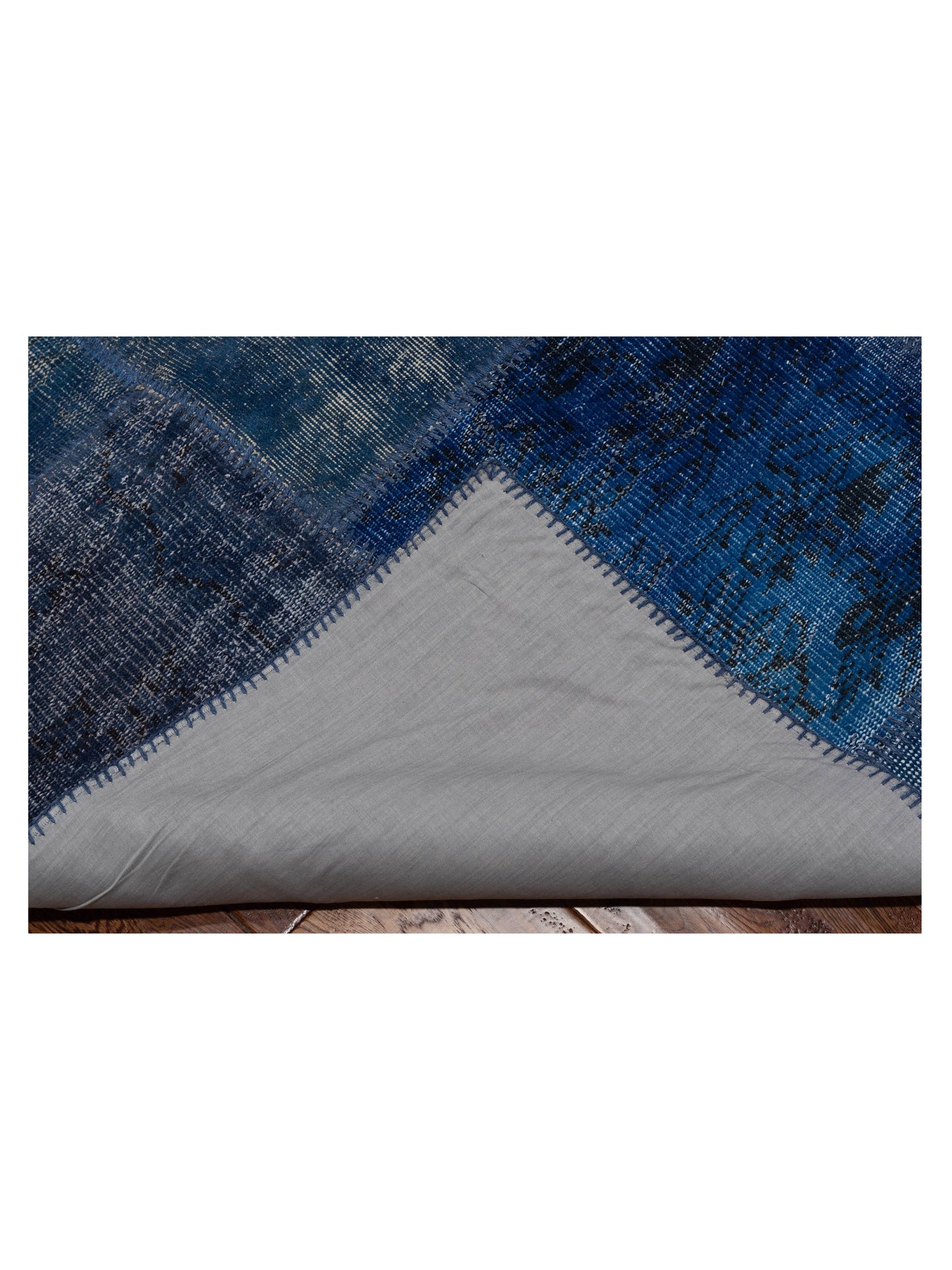 Turkish Vestige Patchwork 147552 Dark Blue 9x12 Hand Knotted Rug