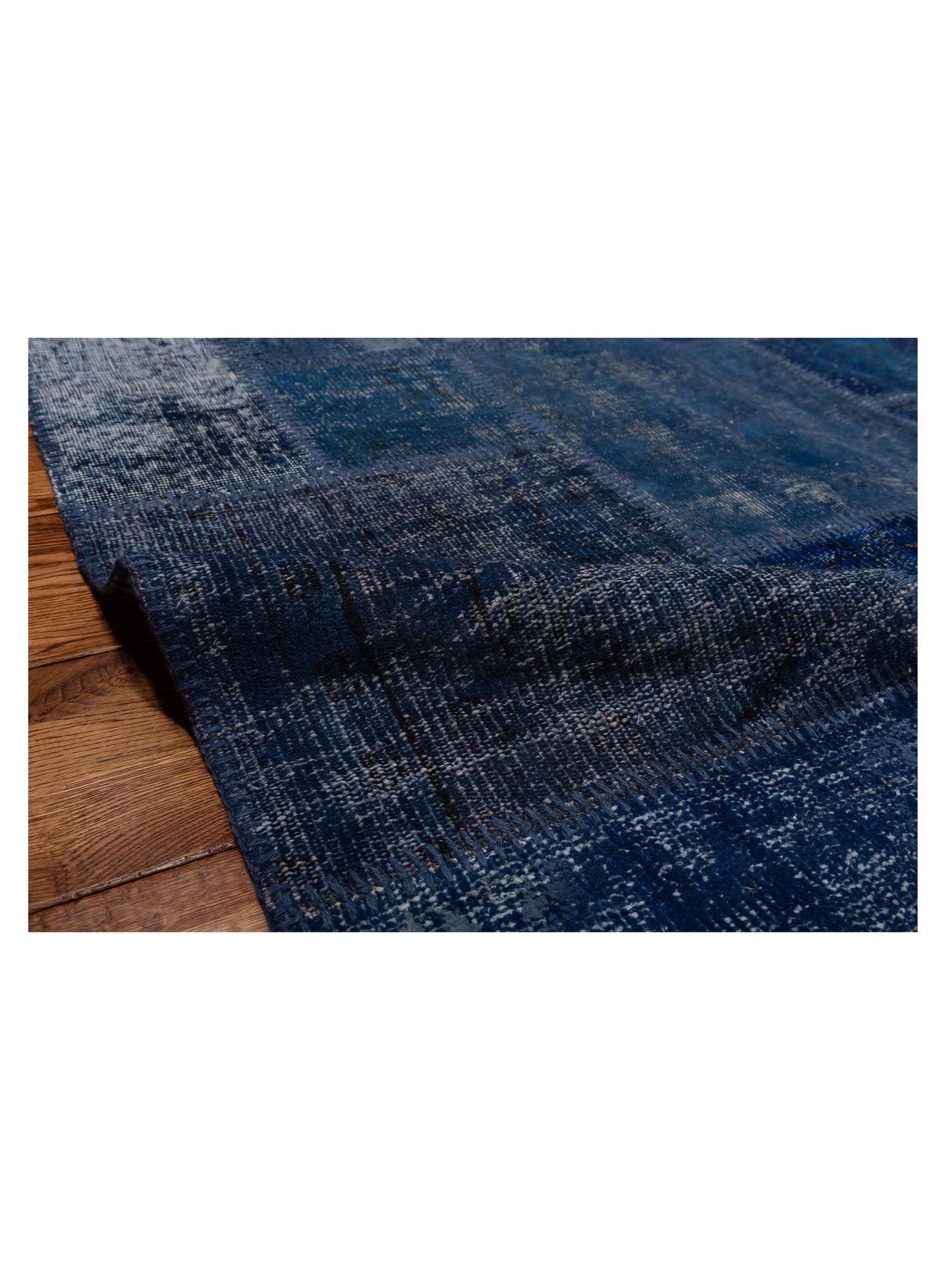 Turkish Vestige Patchwork 147552 Dark Blue 9x12 Hand Knotted Rug