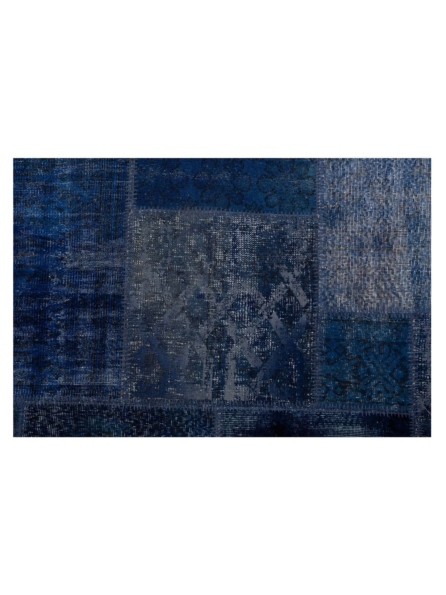 Turkish Vestige Patchwork 147552 Dark Blue 9x12 Hand Knotted Rug