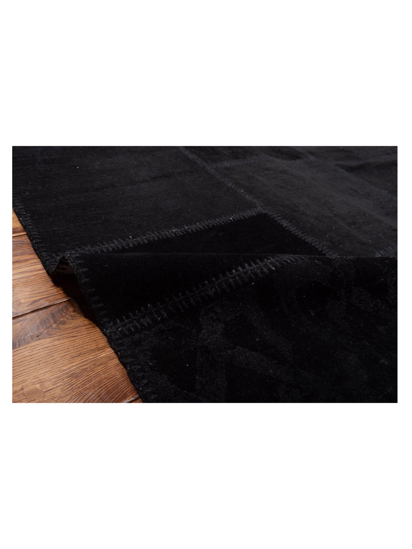 Turkish Vestige Patchwork 147553 Black 8.3x9.10 Hand Knotted Rug
