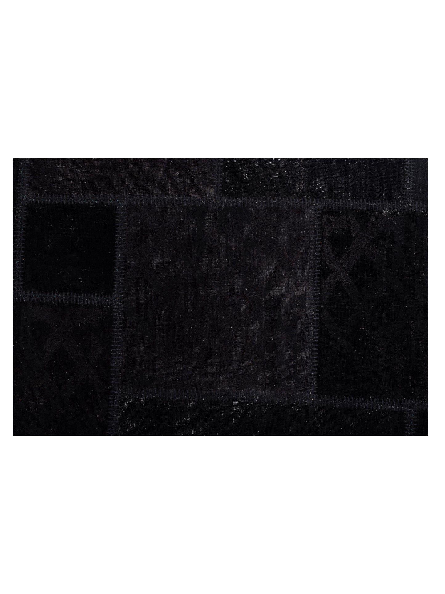 Turkish Vestige Patchwork 147553 Black 8.3x9.10 Hand Knotted Rug