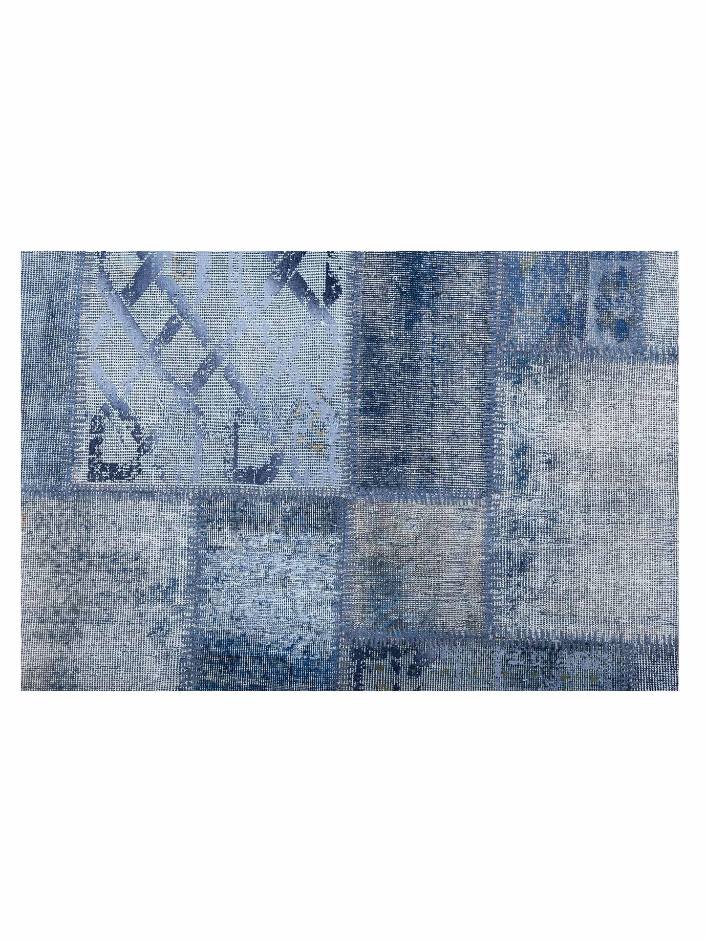 Turkish Vestige Patchwork 147555 Blue 8.3x9.10 Hand Knotted Rug