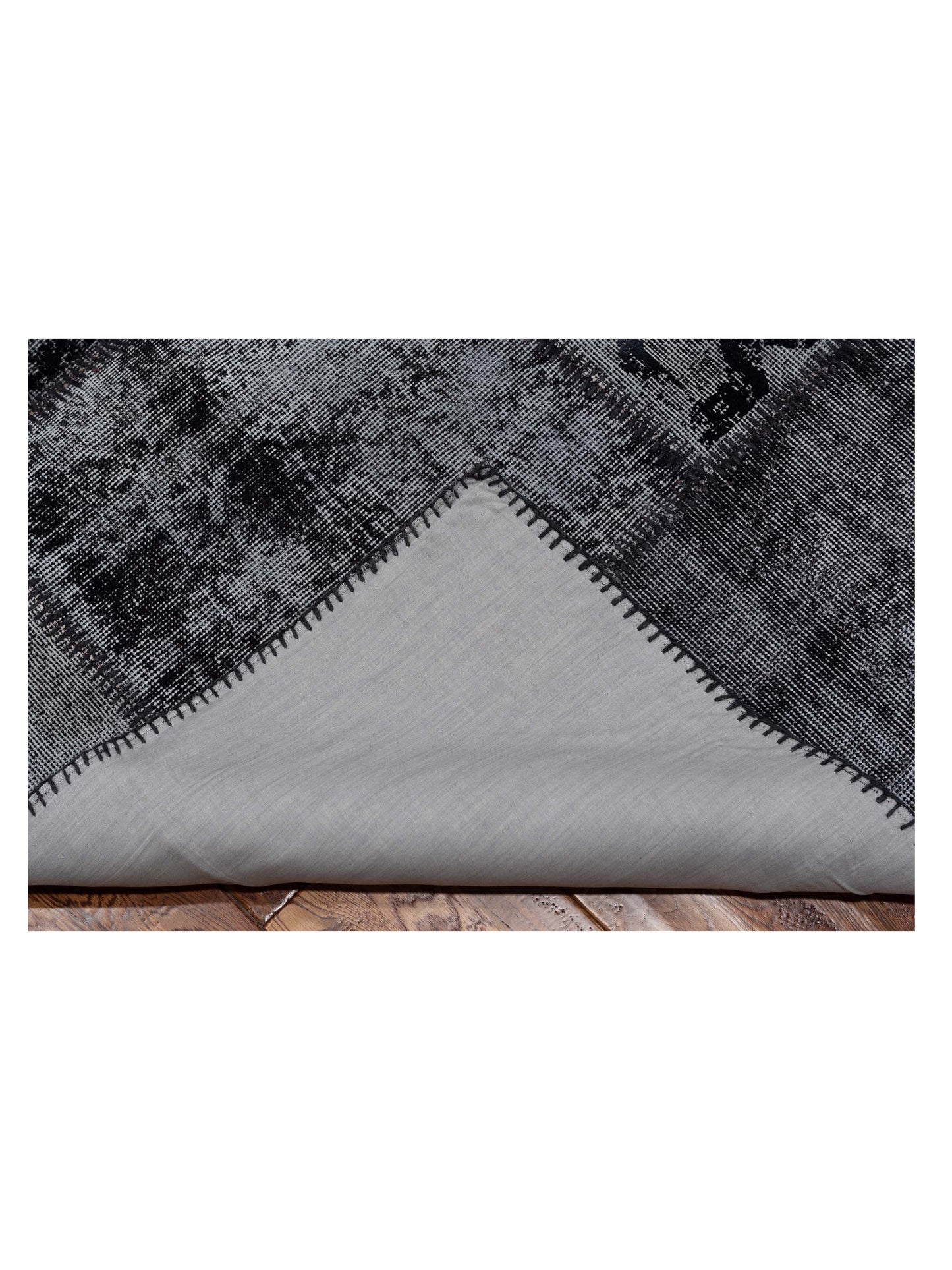 Turkish Vestige Patchwork 147557 Black 9.1x12 Hand Knotted Rug
