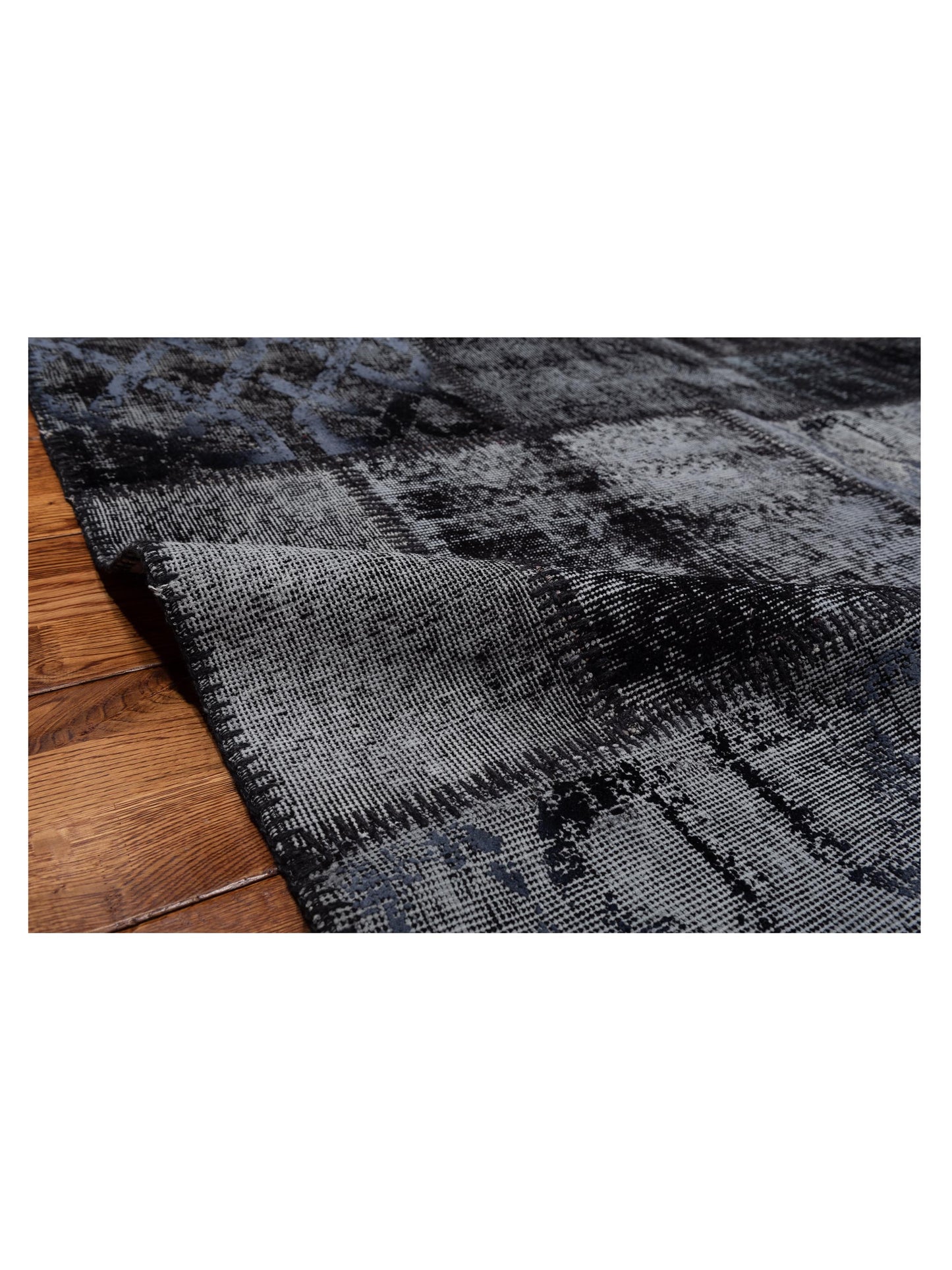 Turkish Vestige Patchwork 147557 Black 9.1x12 Hand Knotted Rug