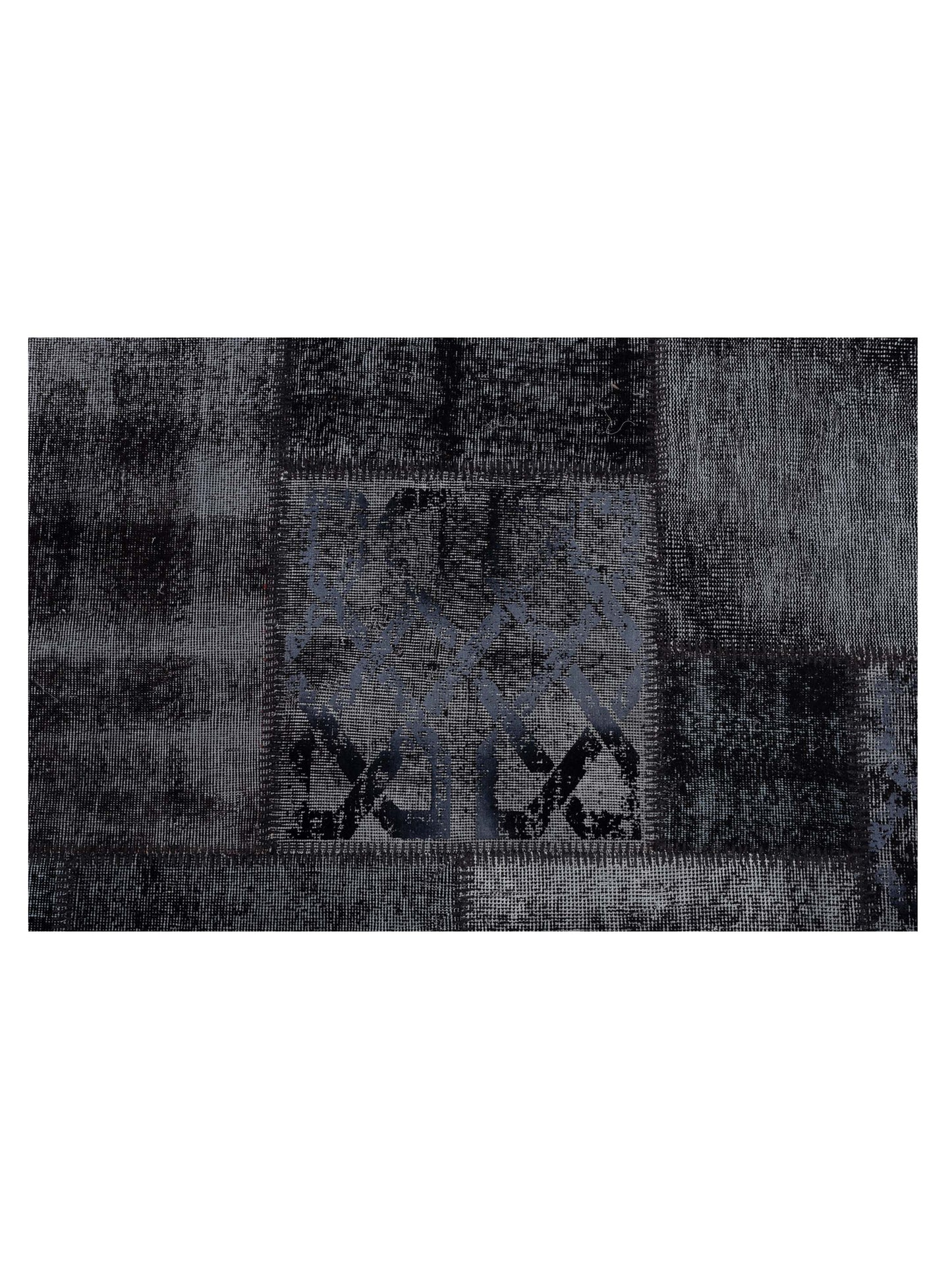 Turkish Vestige Patchwork 147557 Black 9.1x12 Hand Knotted Rug