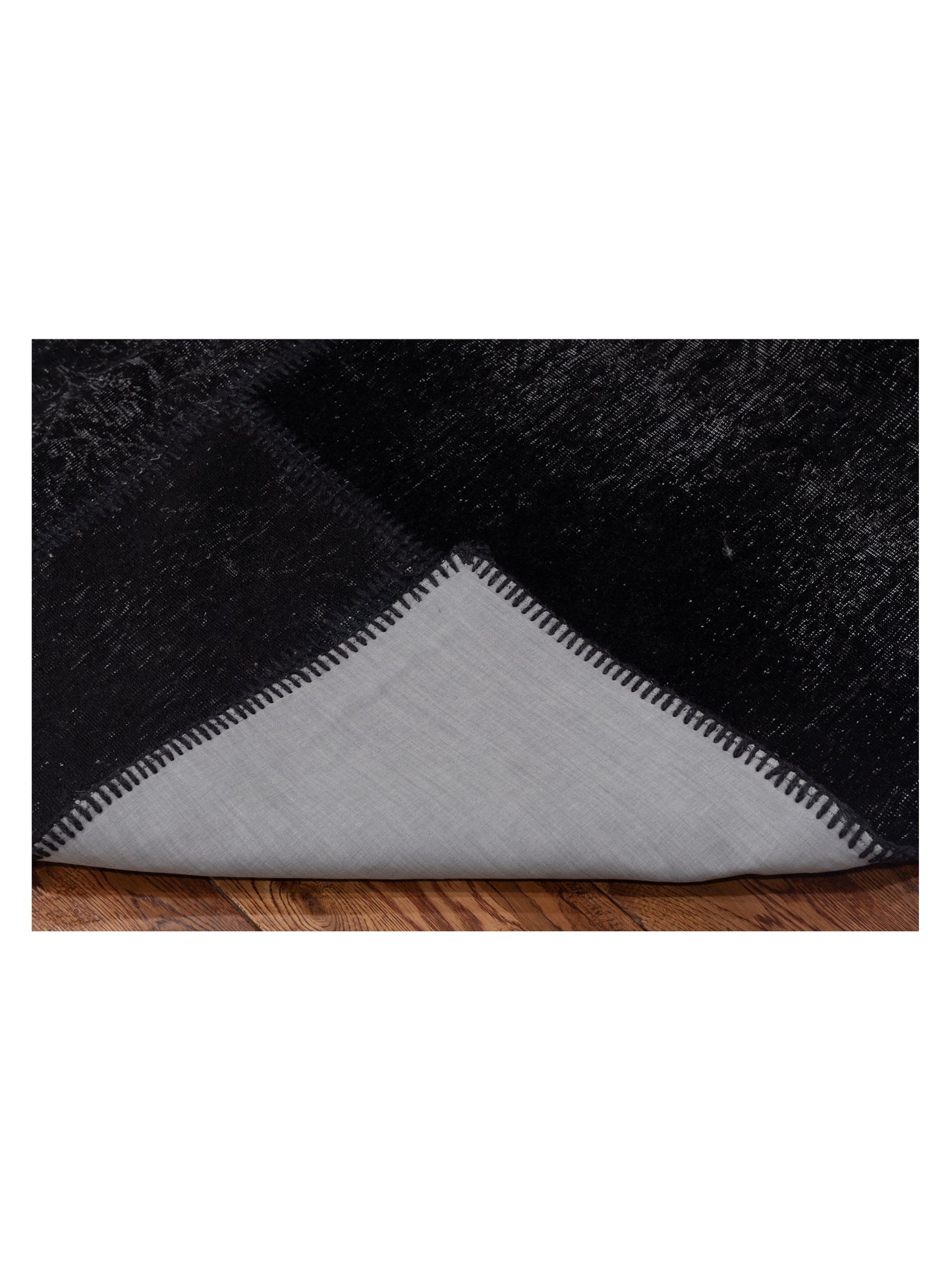 Turkish Vestige Patchwork 147558 Black 5.7x7.11 Hand Knotted Rug