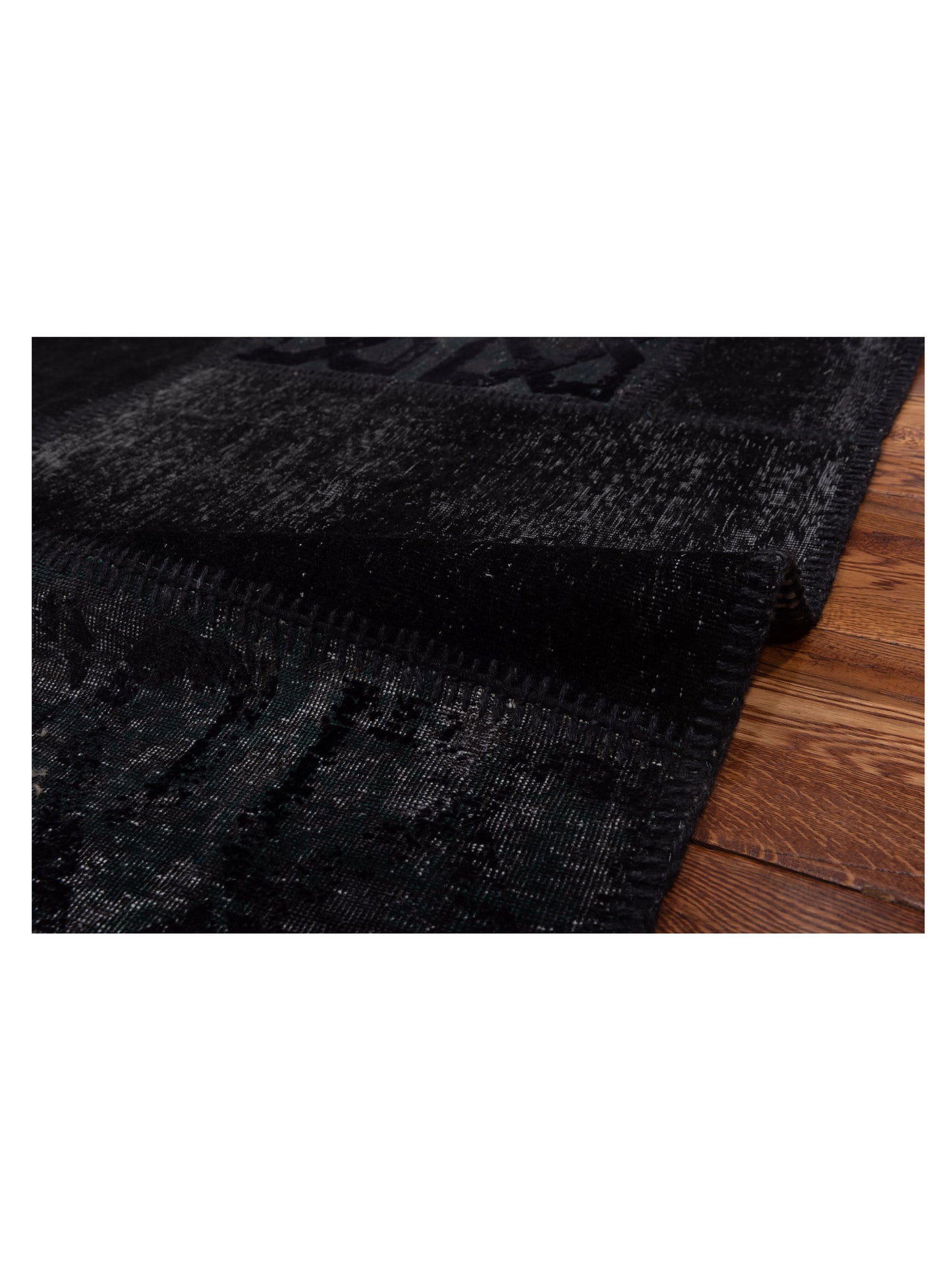 Turkish Vestige Patchwork 147558 Black 5.7x7.11 Hand Knotted Rug