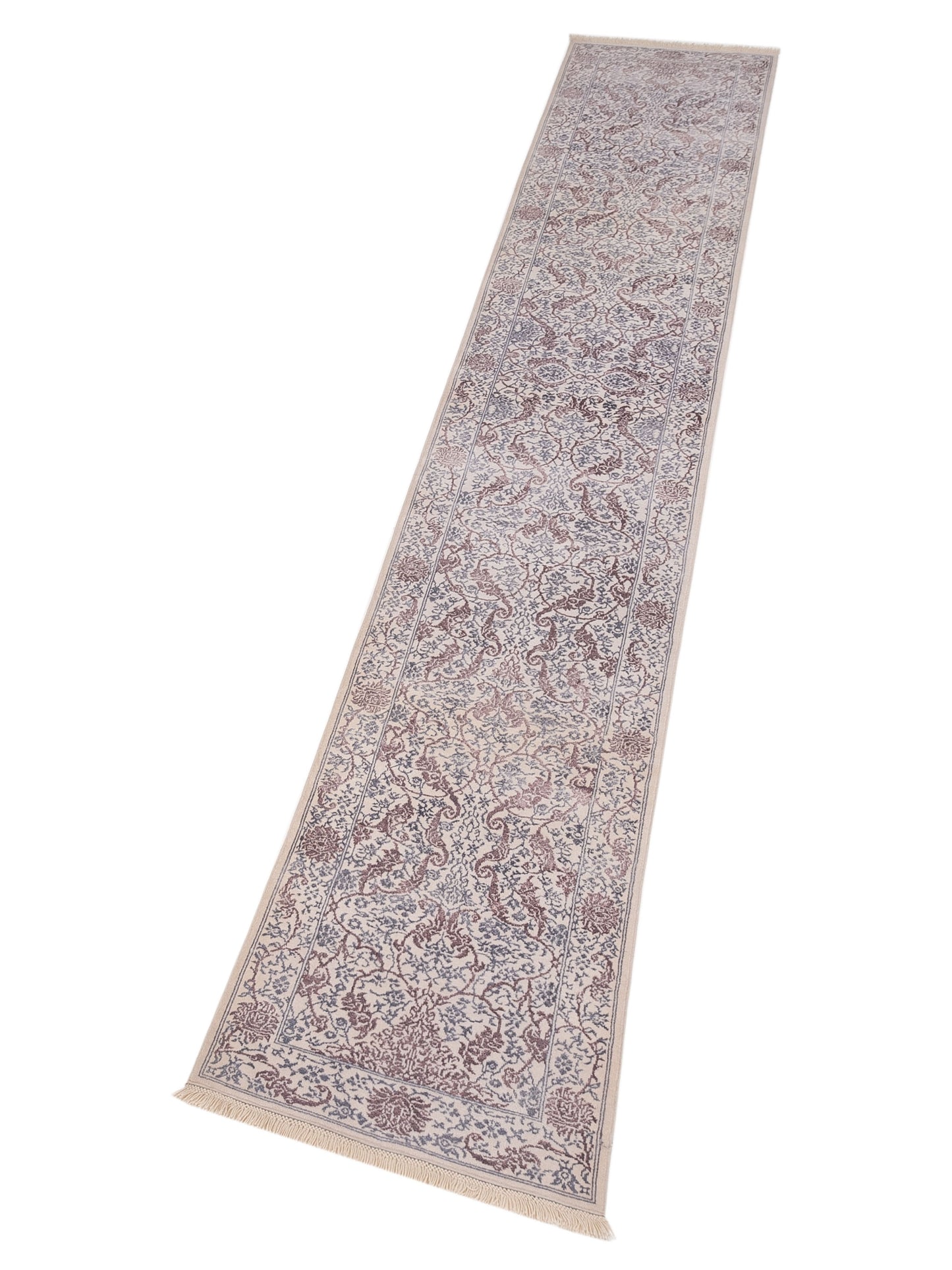 Defne Orchid Ivory Brown 2.9x15.7 Hand Knotted Rug