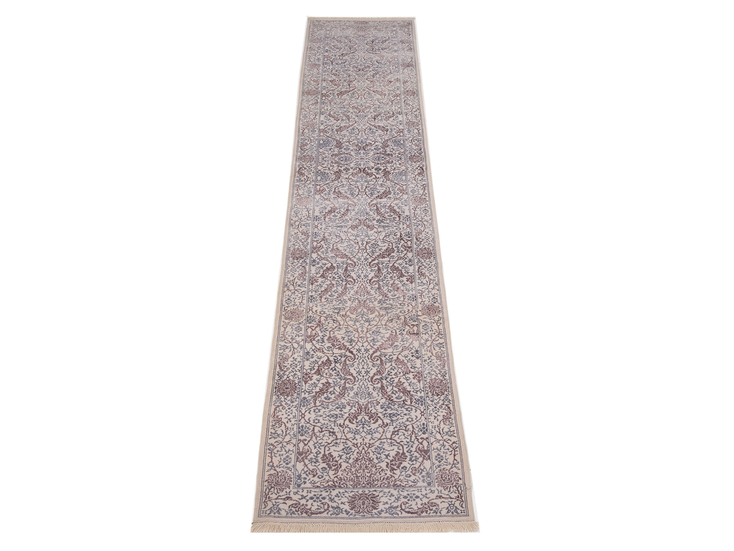 Defne Orchid Ivory Brown 2.9x15.7 Hand Knotted Rug
