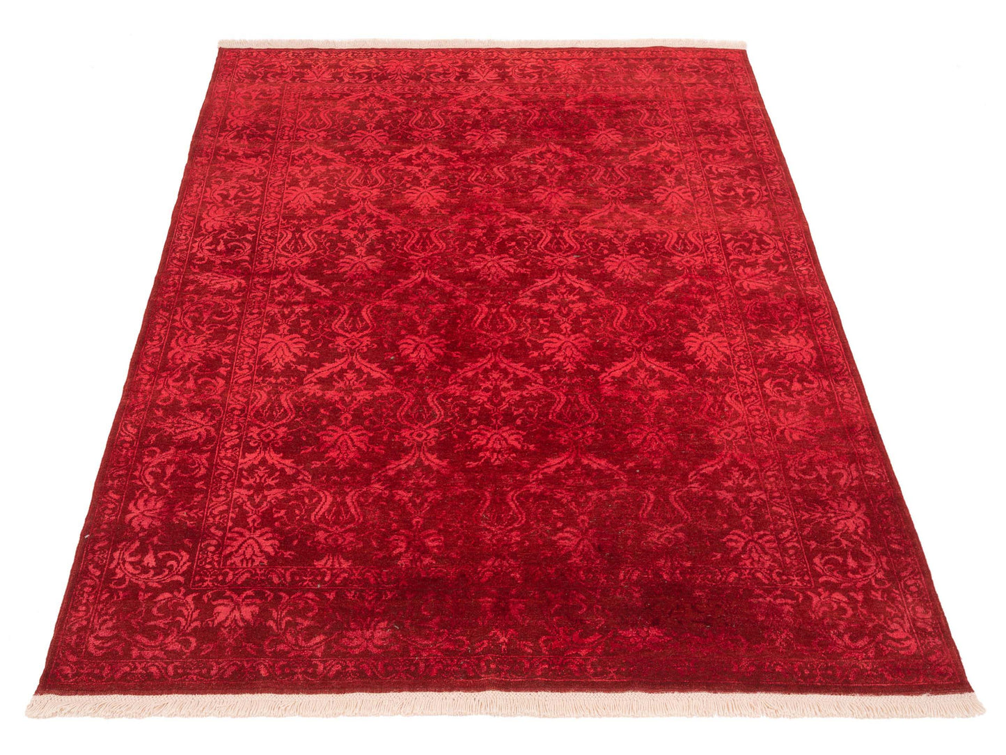 Defne Begonia Red Red 5.9x7.7 Hand Knotted Rug