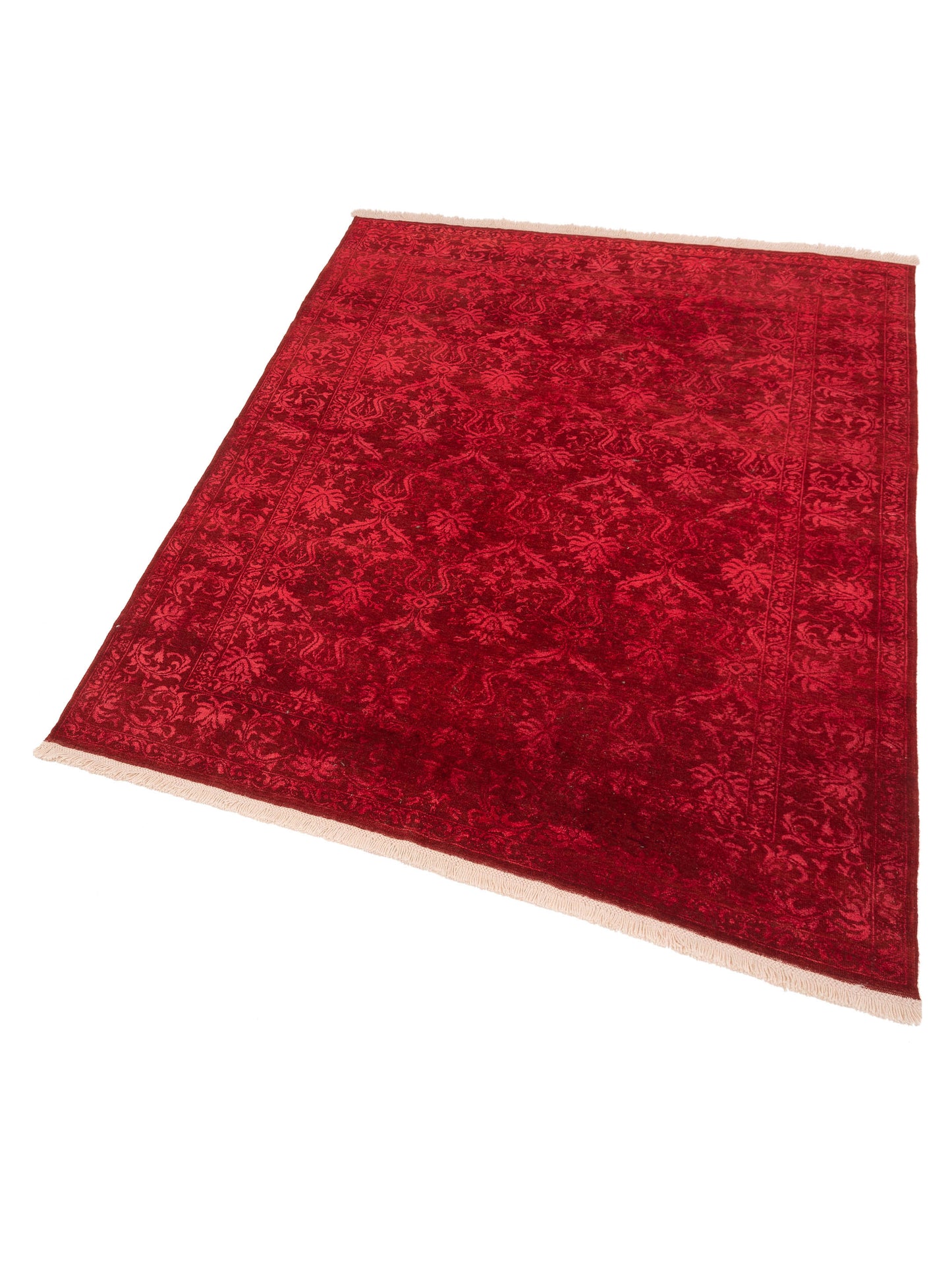 Defne Begonia Red Red 5.9x7.7 Hand Knotted Rug