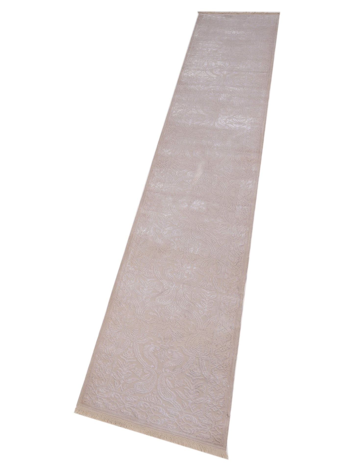 Defne Dahlia Ivory Ivory 2.9x15.5 Hand Knotted Rug