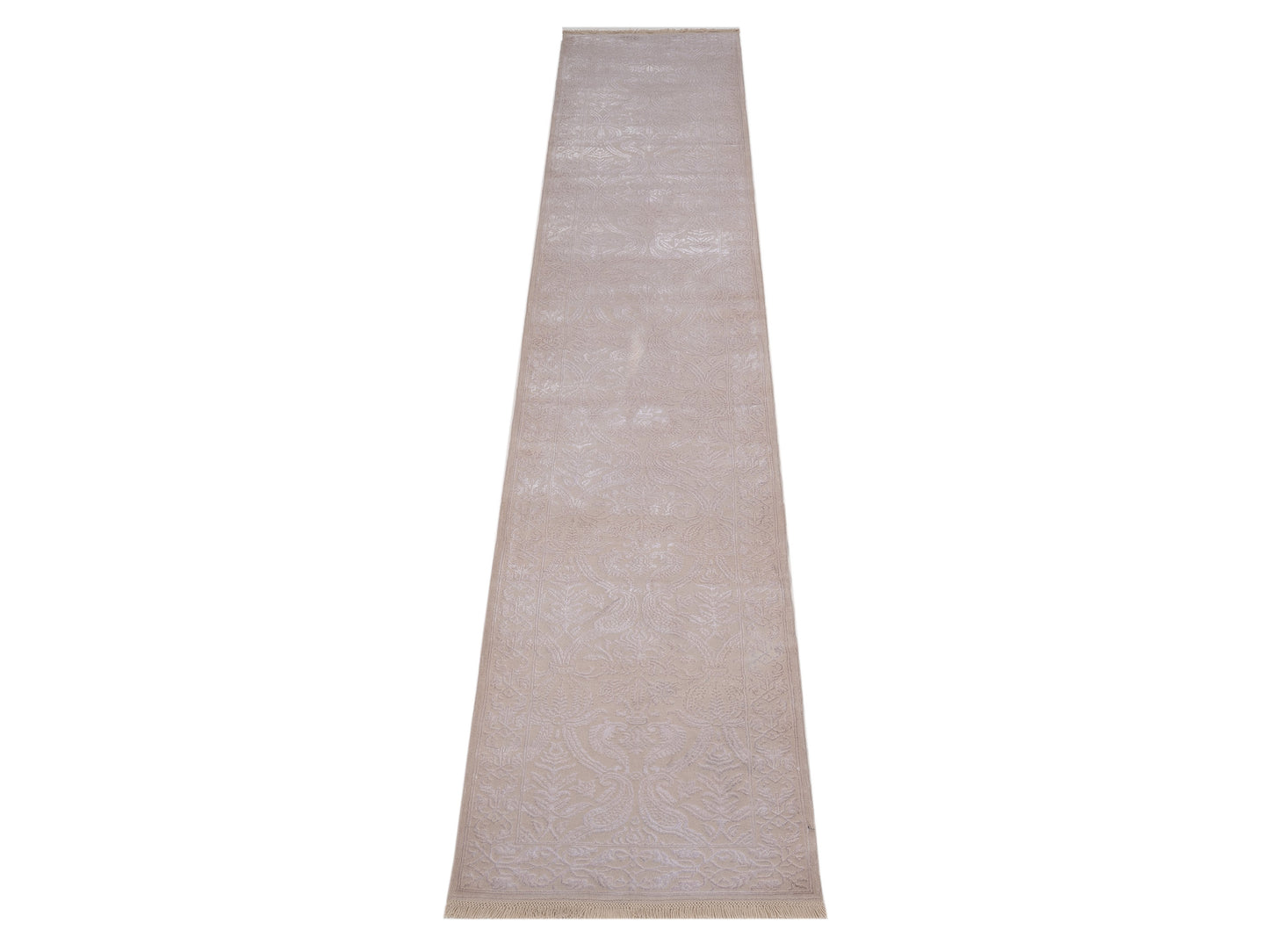 Defne Dahlia Ivory Ivory 2.9x15.5 Hand Knotted Rug