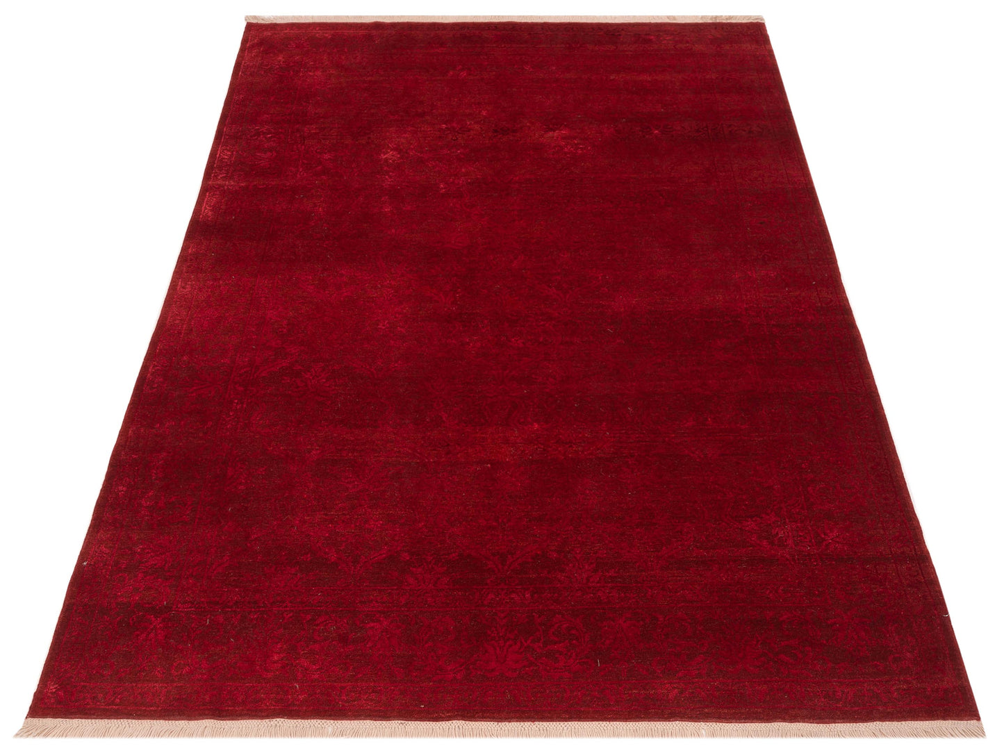 Defne Claire Red 6.9x9.2 Hand Knotted Rug