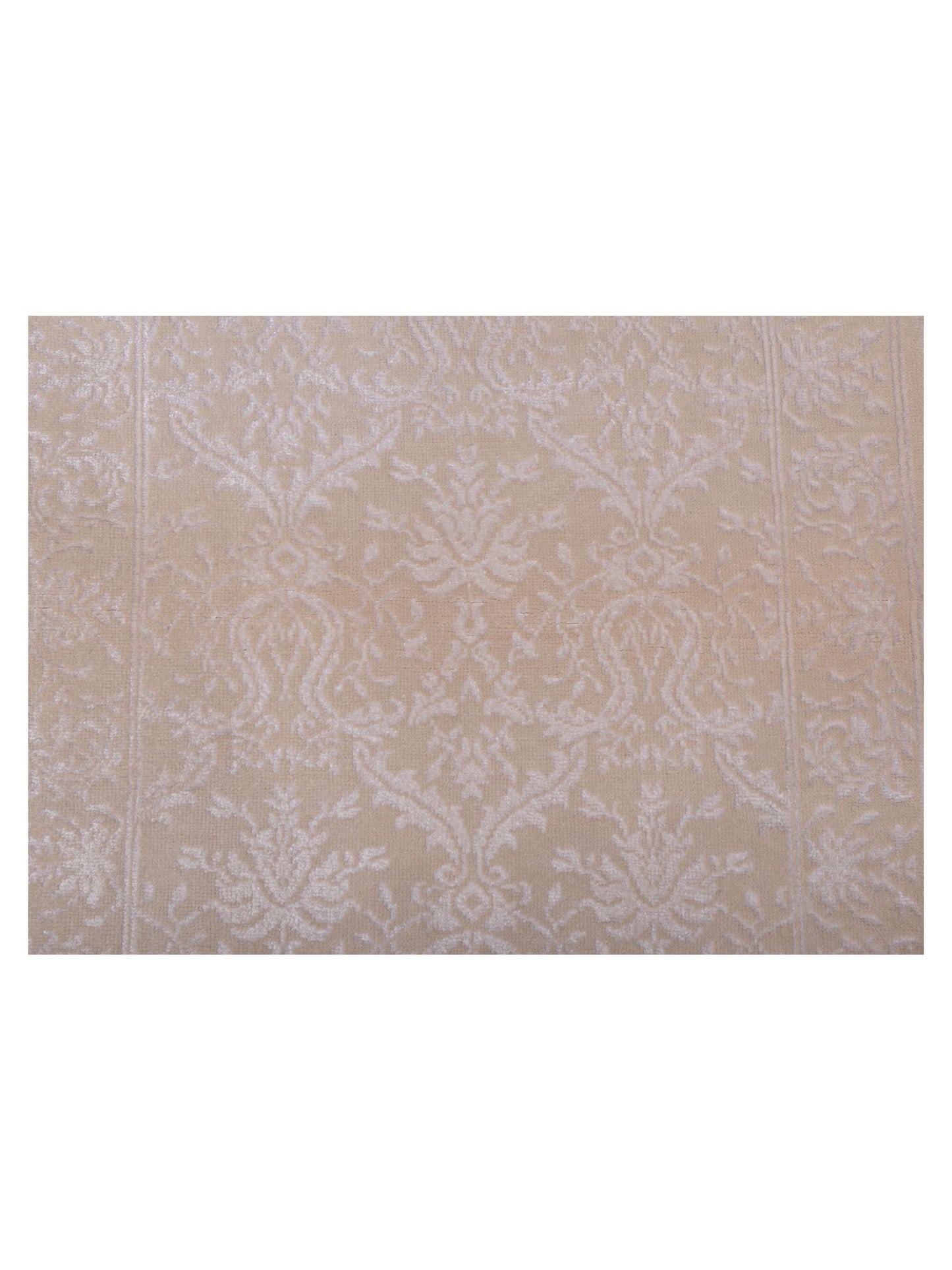 Defne Begonia Ivory Ivory 2.8x9.5 Hand Knotted Rug