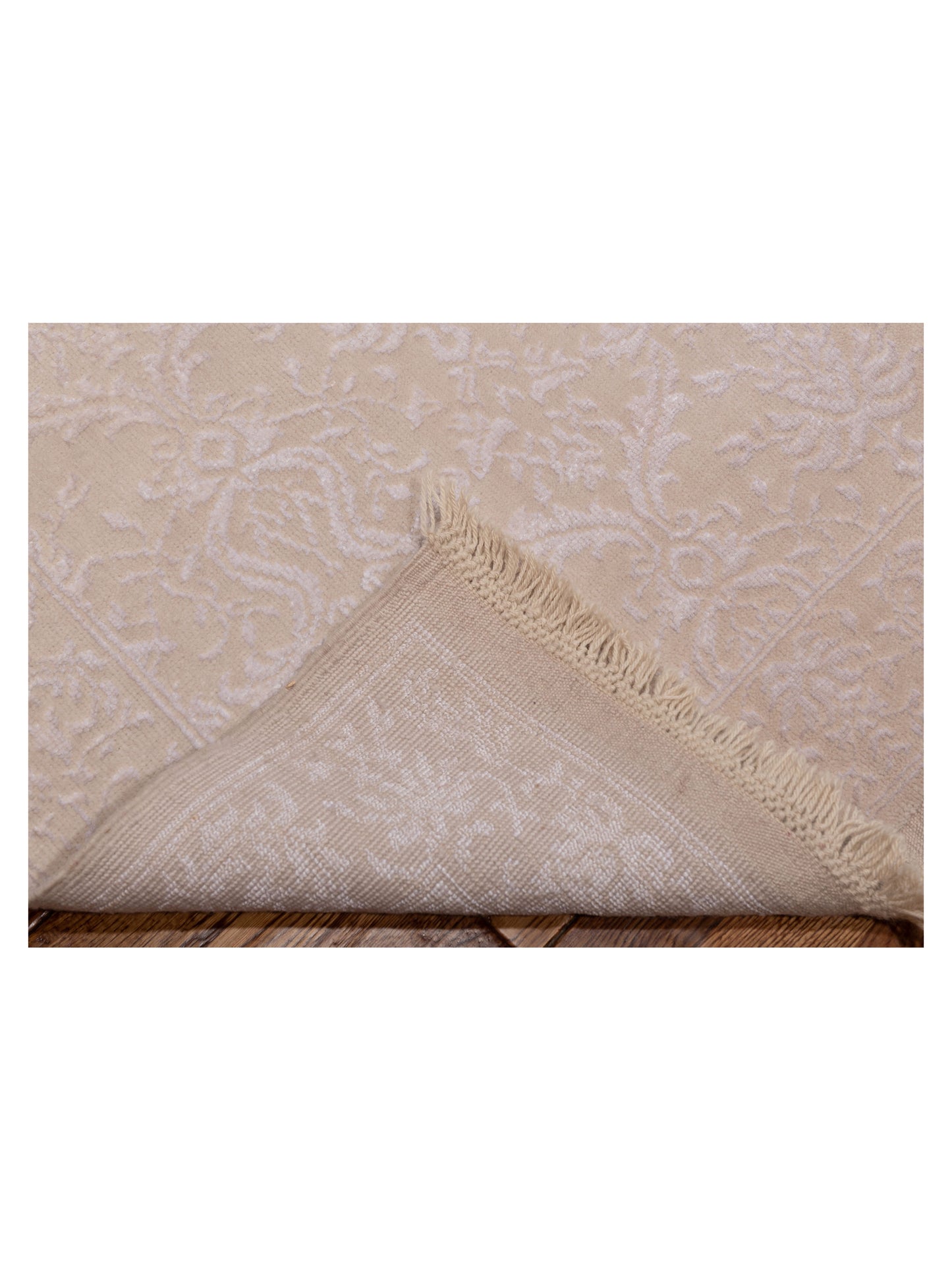 Defne Begonia Ivory Ivory 2.8x9.5 Hand Knotted Rug
