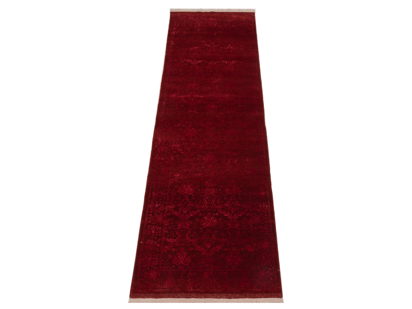 Defne Begonia Red Red 2.9x9.9 Hand Knotted Rug