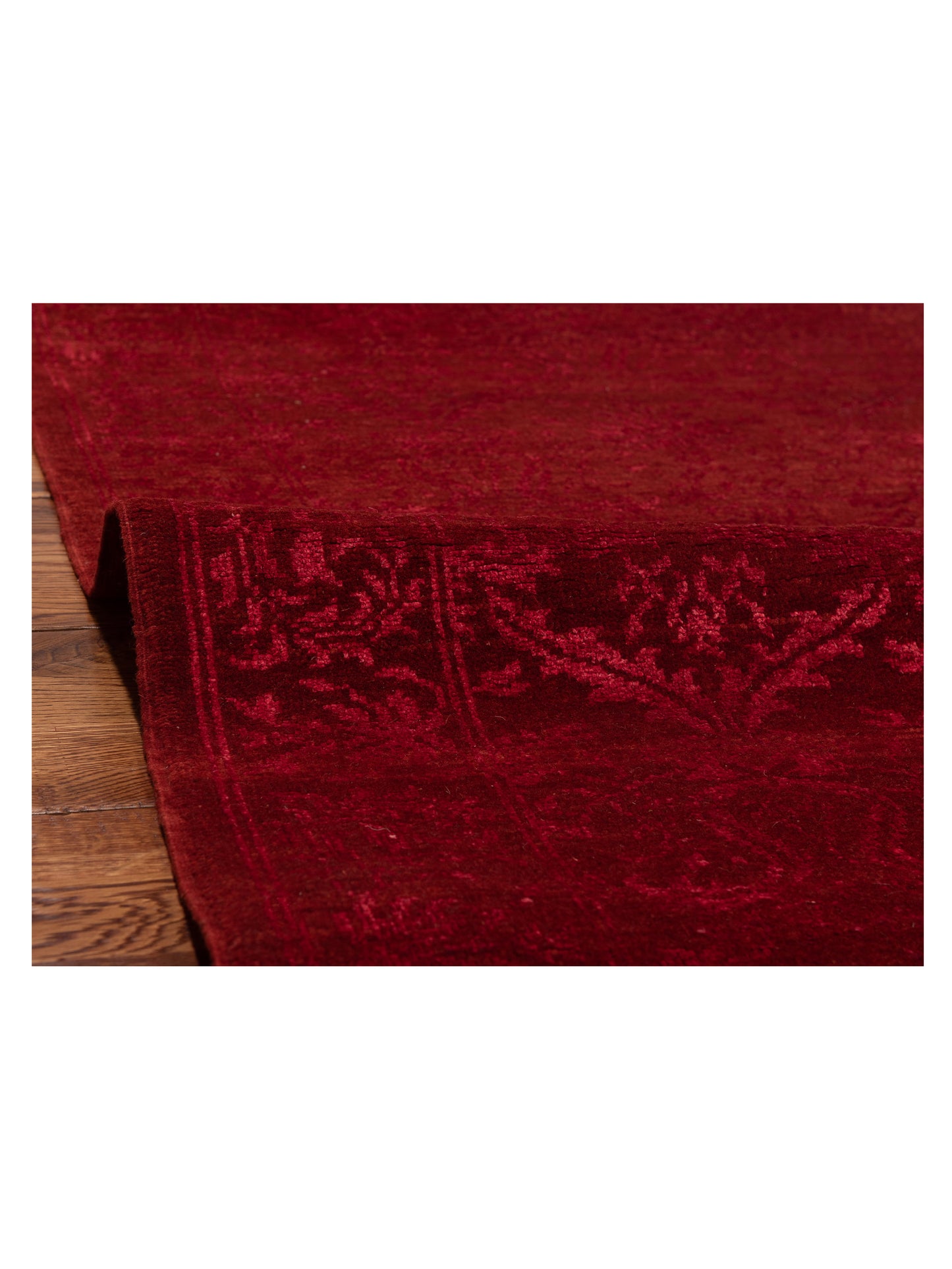 Defne Begonia Red Red 2.9x9.9 Hand Knotted Rug