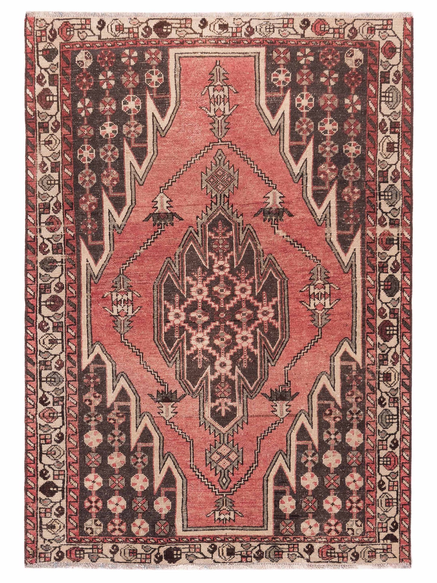 Pasha Antique Heirloom Pink Brown Traditional