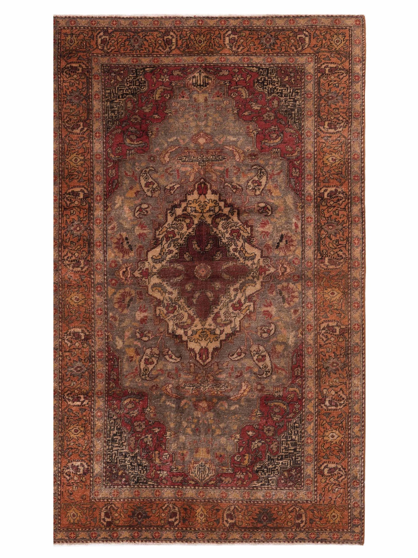 Pasha Antique Heirloom Brown Orange Traditional