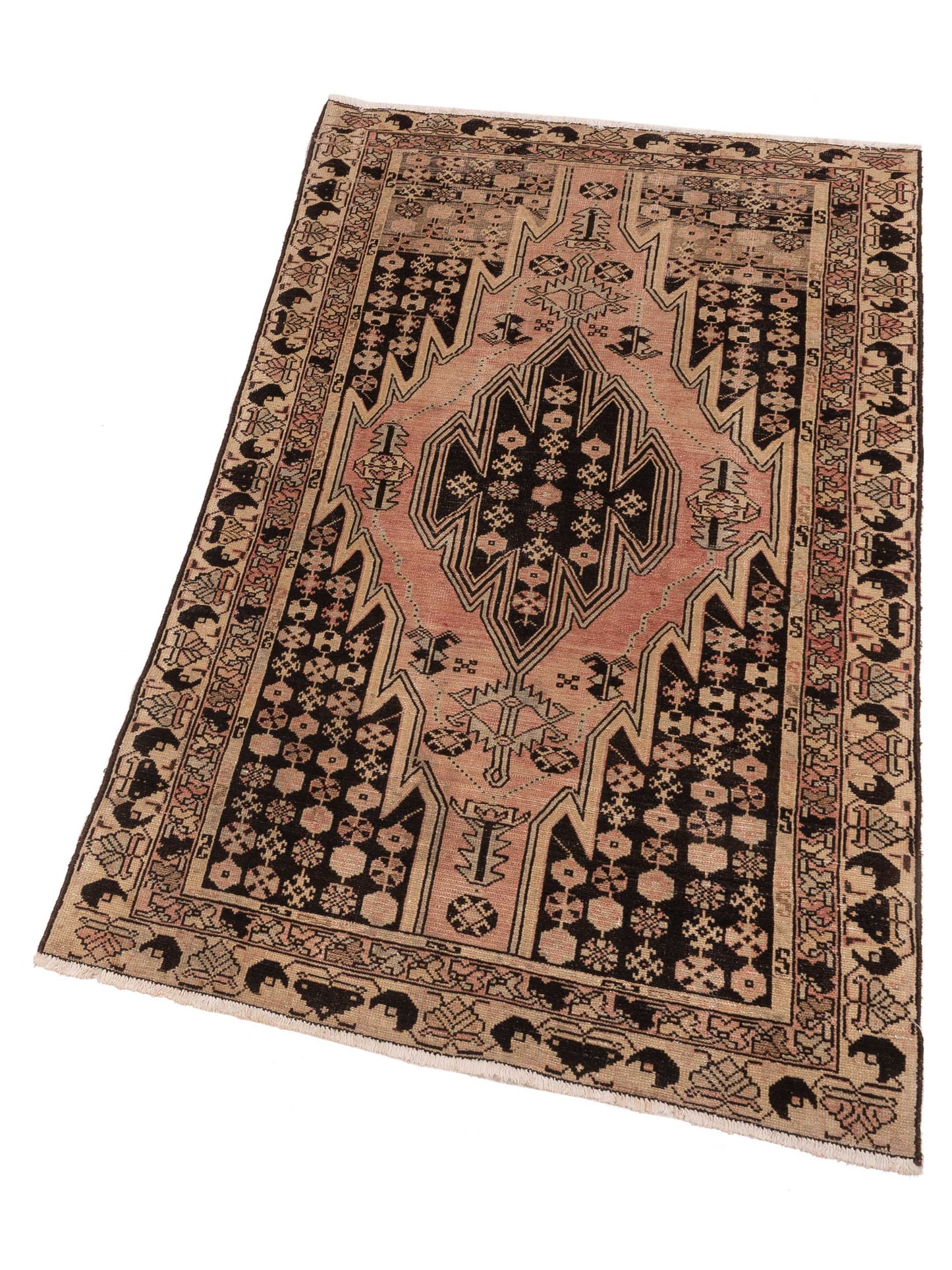 Antique Heirloom 147673 Pink Ivory 3.9x6.4 Hand Knotted Rug