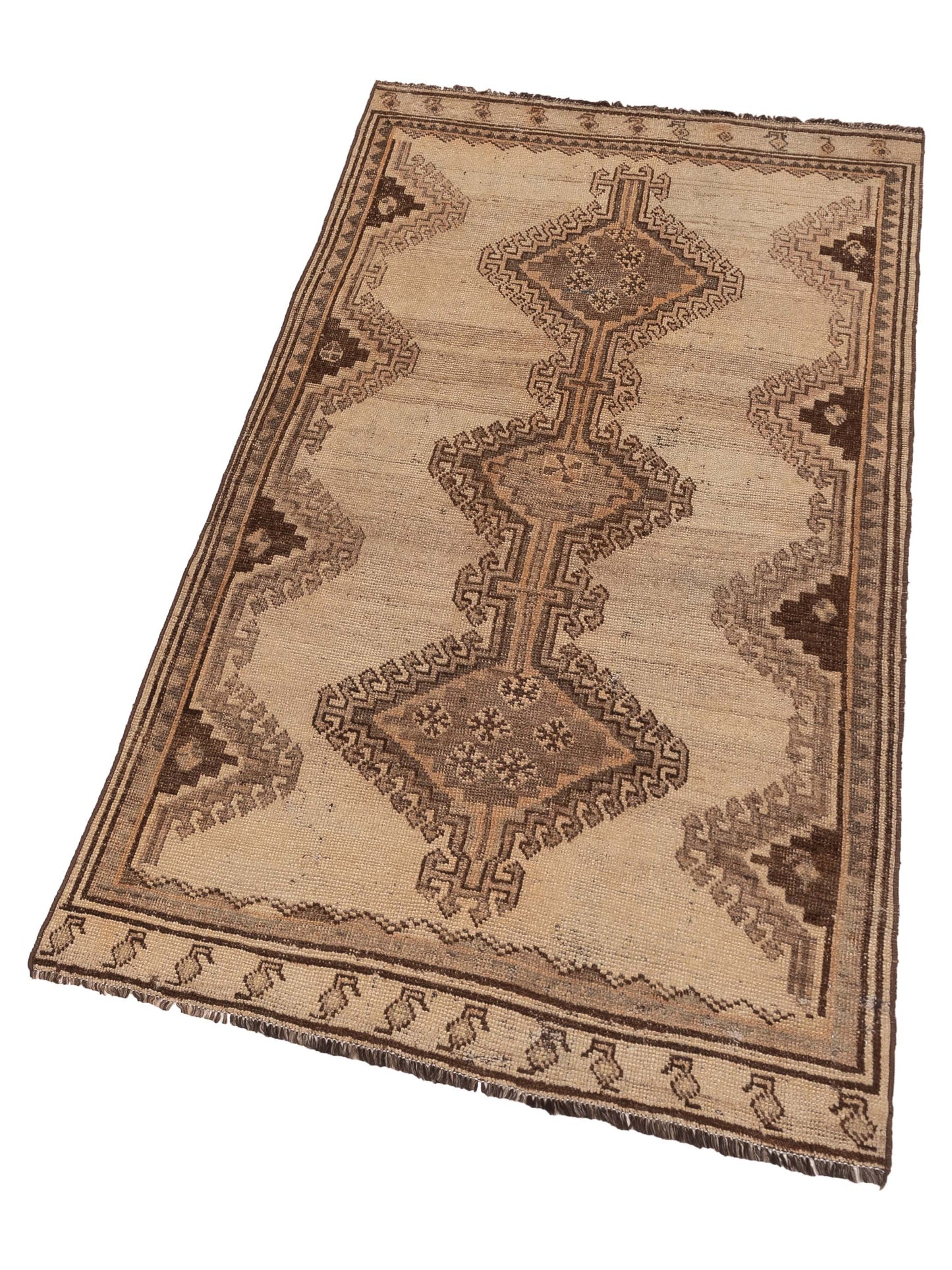 Antique Heirloom 147678 Beige Brown 3.7x6.9 Hand Knotted Rug