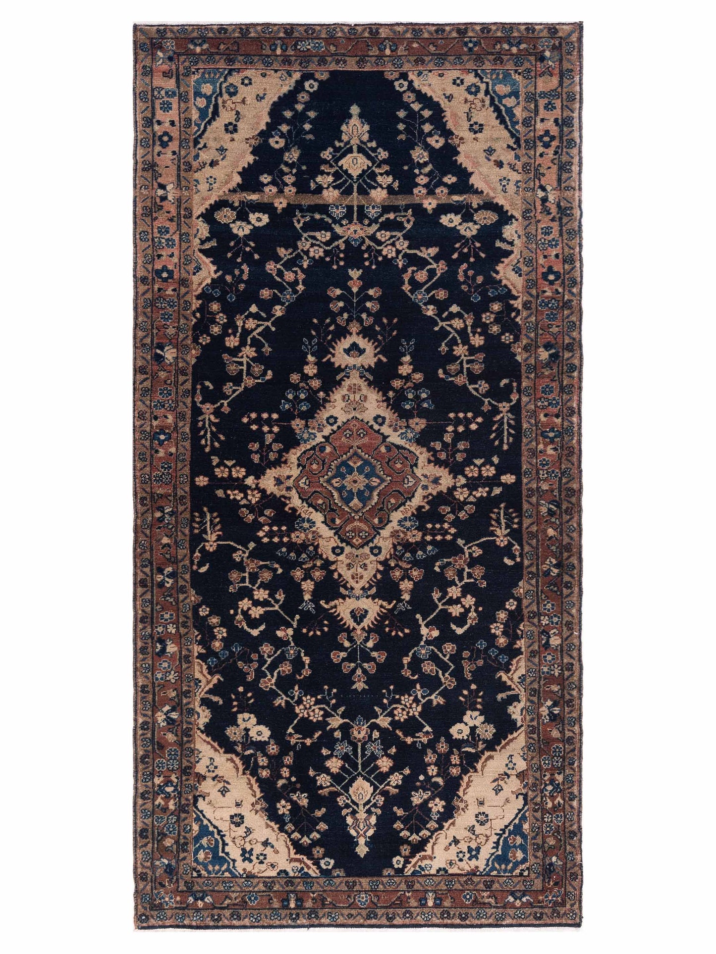 Pasha Antique Heirloom Navy Brown Traditional