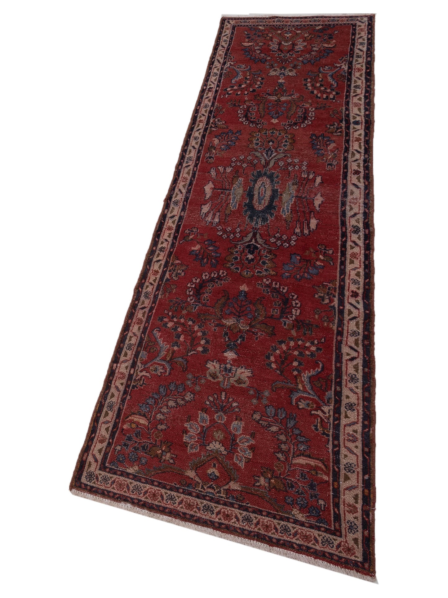 Antique Heirloom 147704 Rust Ivory 2.8x9.8 Hand Knotted Rug