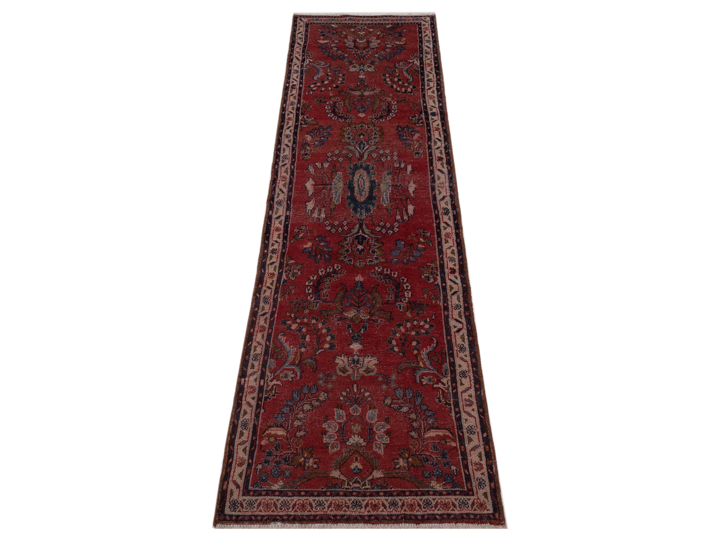 Antique Heirloom 147704 Rust Ivory 2.8x9.8 Hand Knotted Rug