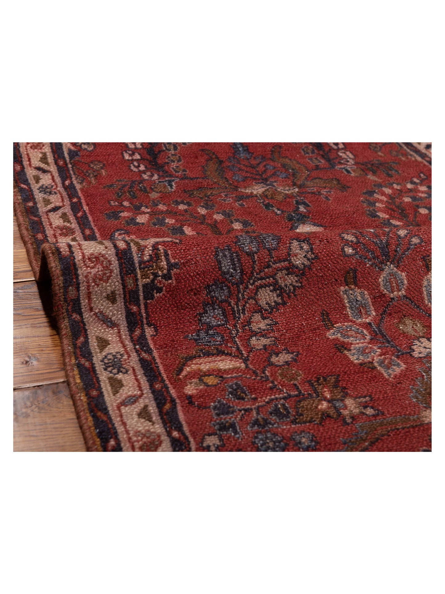 Antique Heirloom 147704 Rust Ivory 2.8x9.8 Hand Knotted Rug