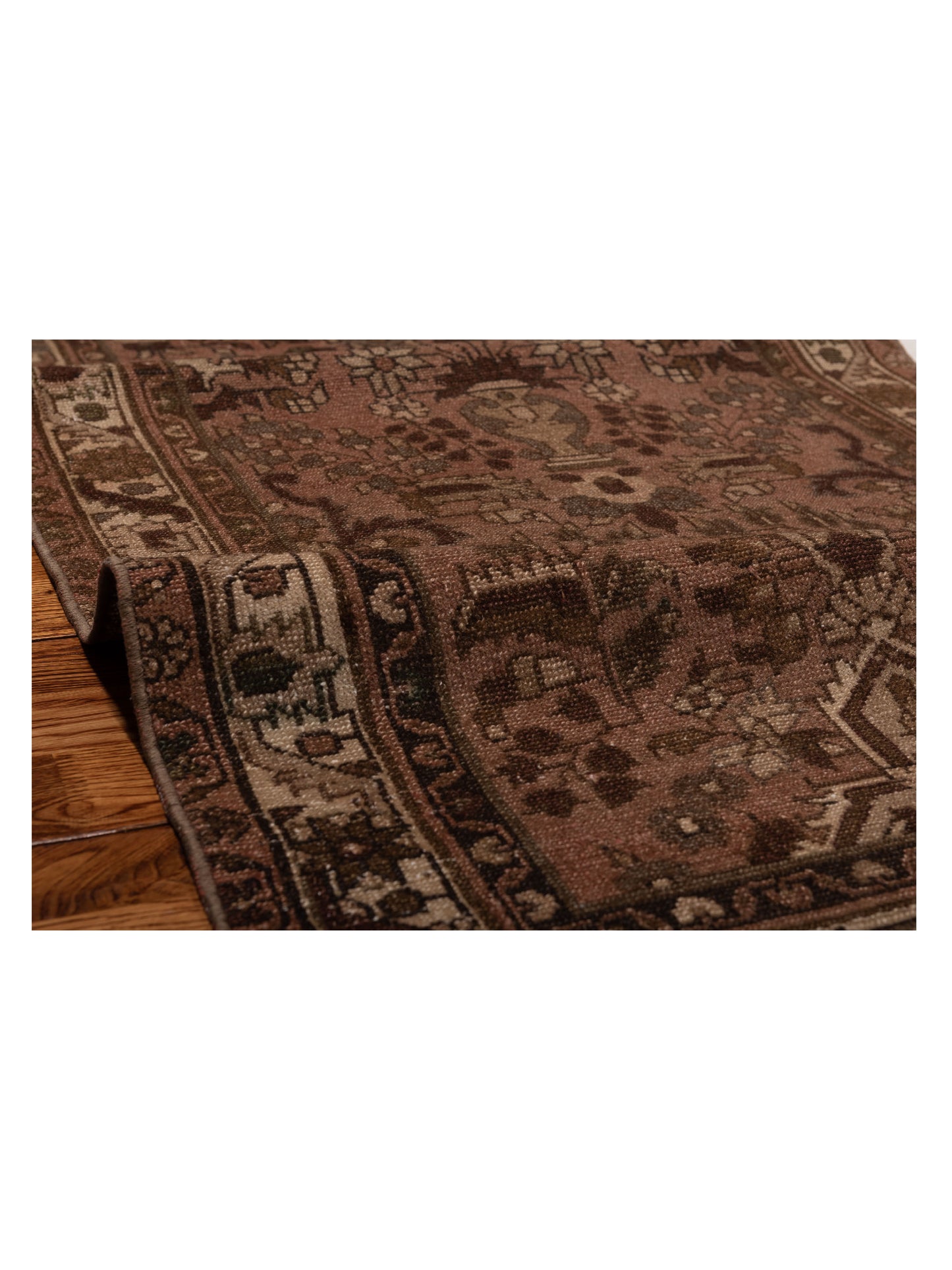 Antique Heirloom 147709 Brown Ivory 2.8x9.4 Hand Knotted Rug