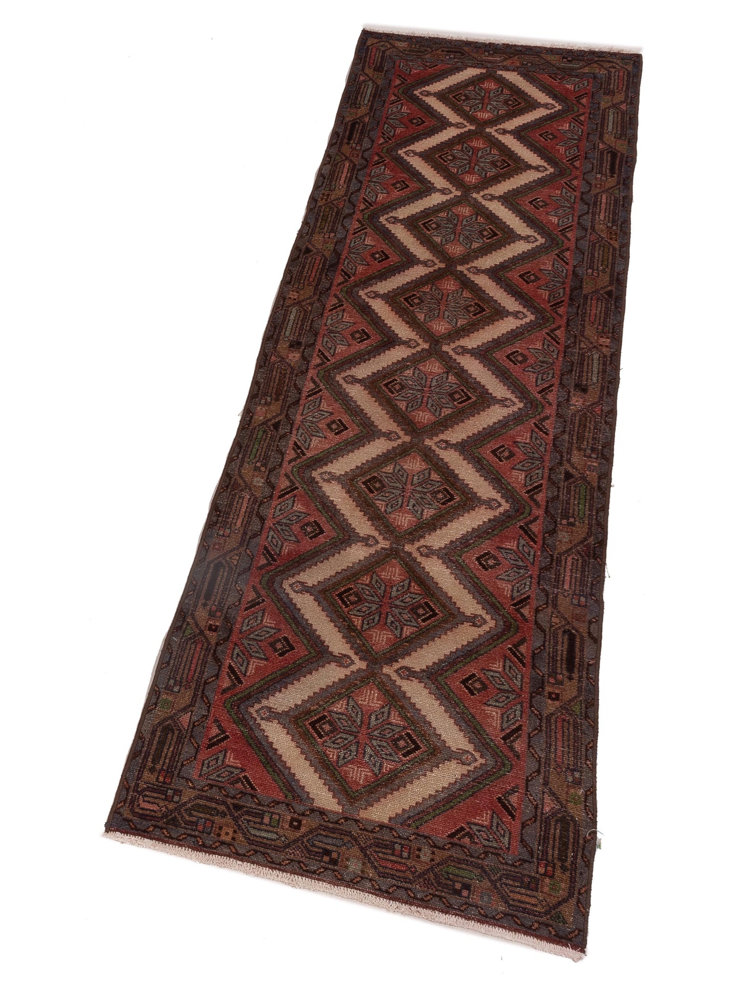 Antique Heirloom 147712 Ivory Brown 2.5x8.6 Hand Knotted Rug