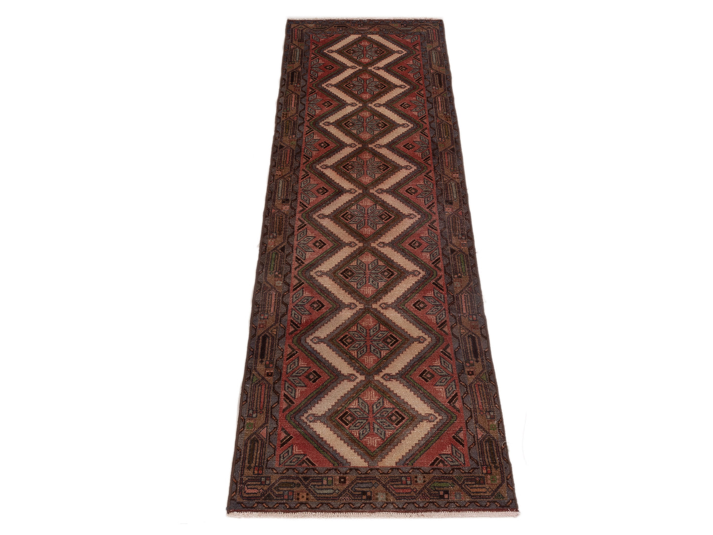 Antique Heirloom 147712 Ivory Brown 2.5x8.6 Hand Knotted Rug
