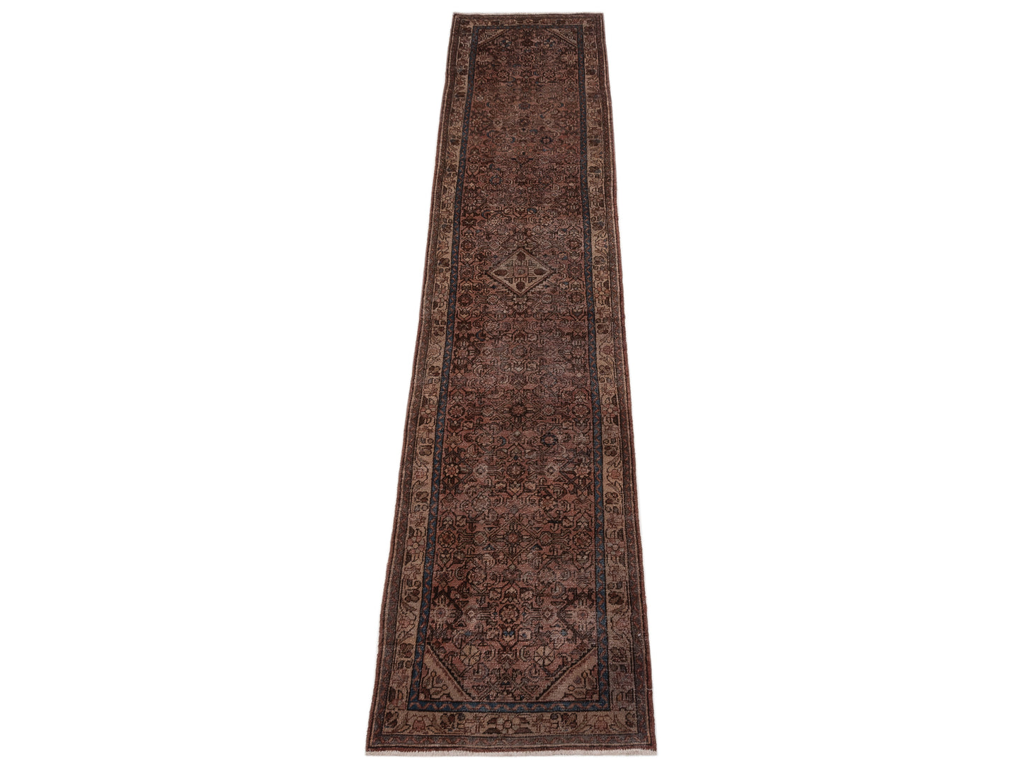Antique Heirloom 147713 Brown Ivory 2.7x13.3 Hand Knotted Rug