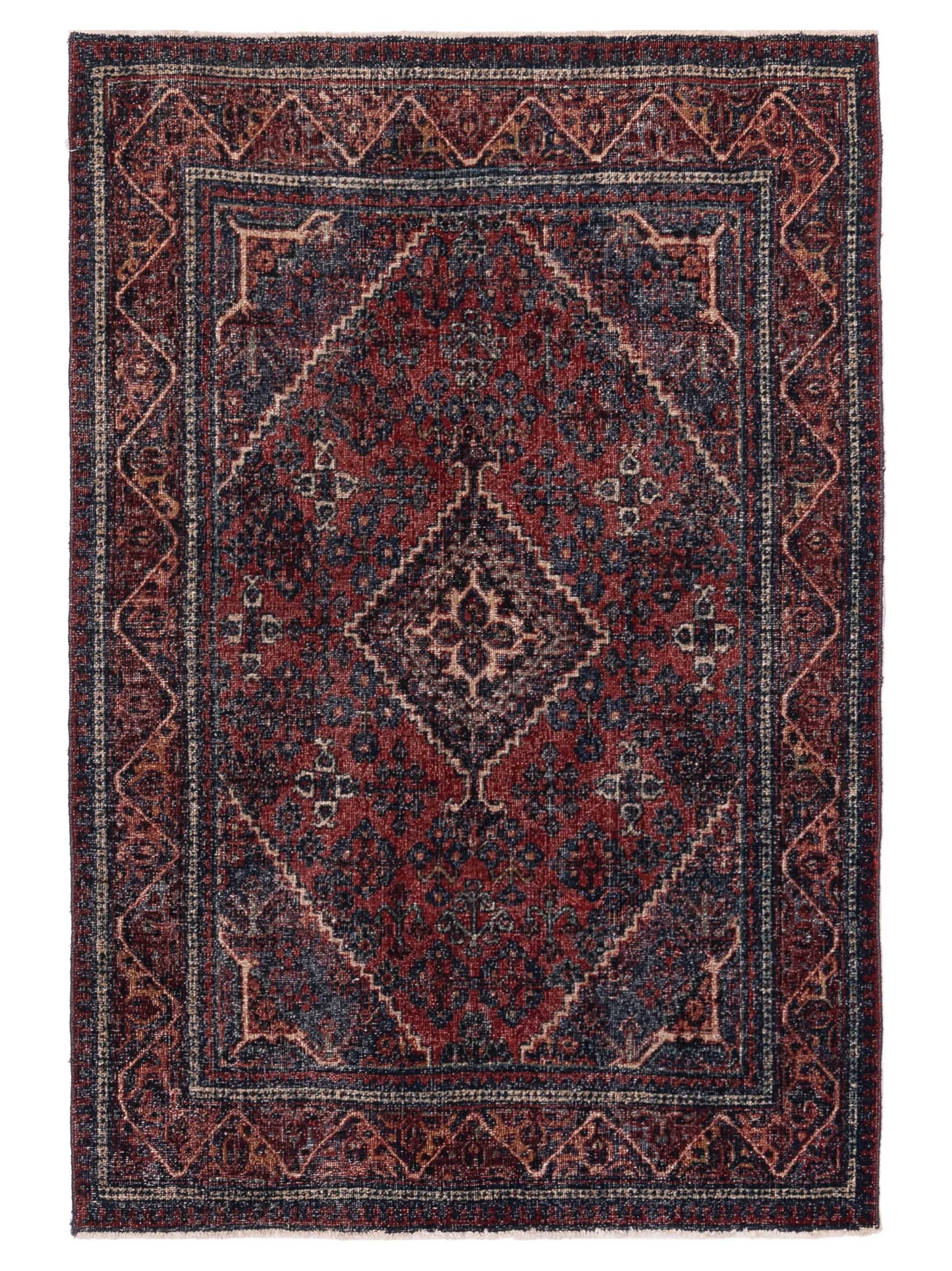 Pasha Antique Heirloom Charcoal Red Traditional