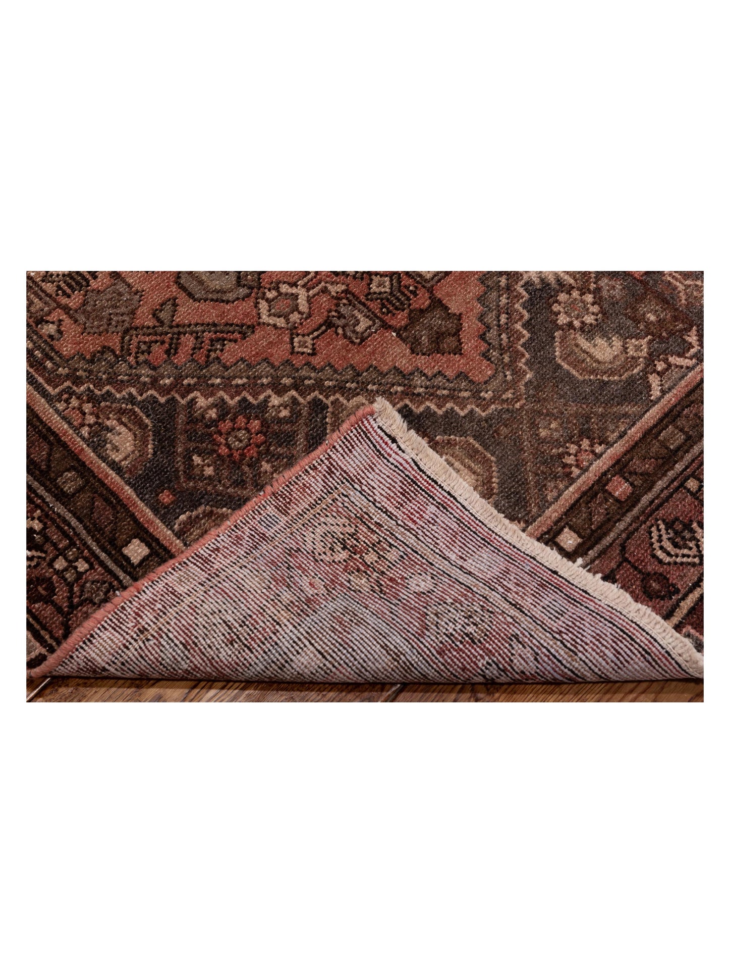Antique Heirloom 147734 Pink Brown 3.1x9.5 Hand Knotted Rug