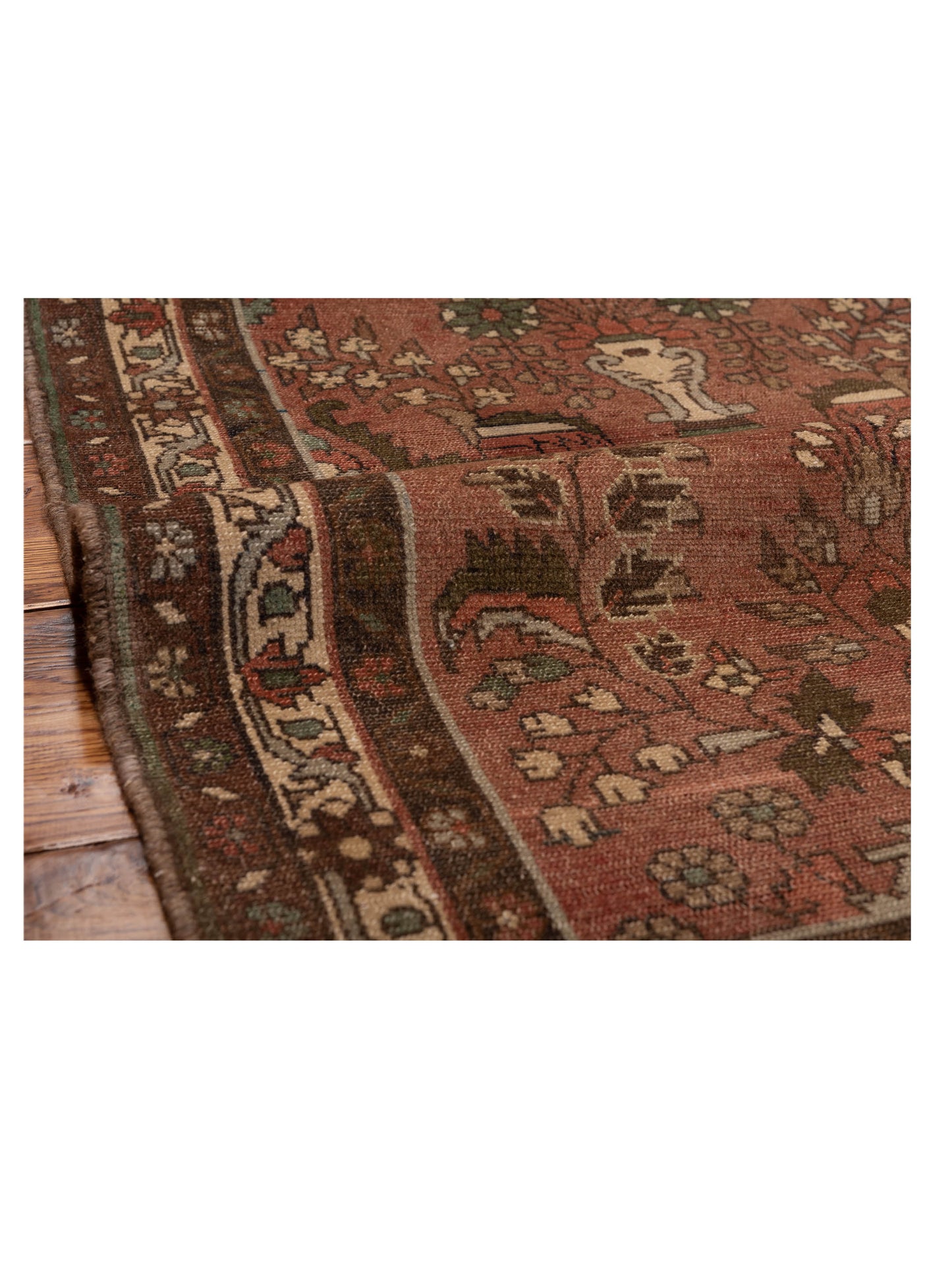 Antique Heirloom 147735 Pink Brown 2.11x10.3 Hand Knotted Rug