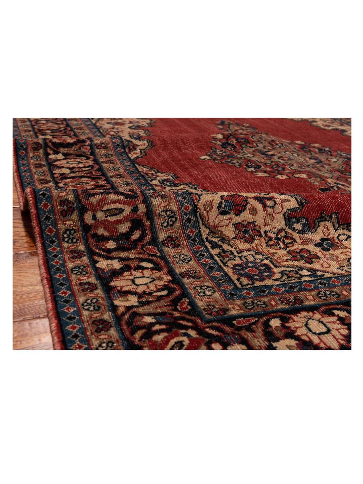 Antique Heirloom 147742 Red Navy 5x6.5 Hand Knotted Rug