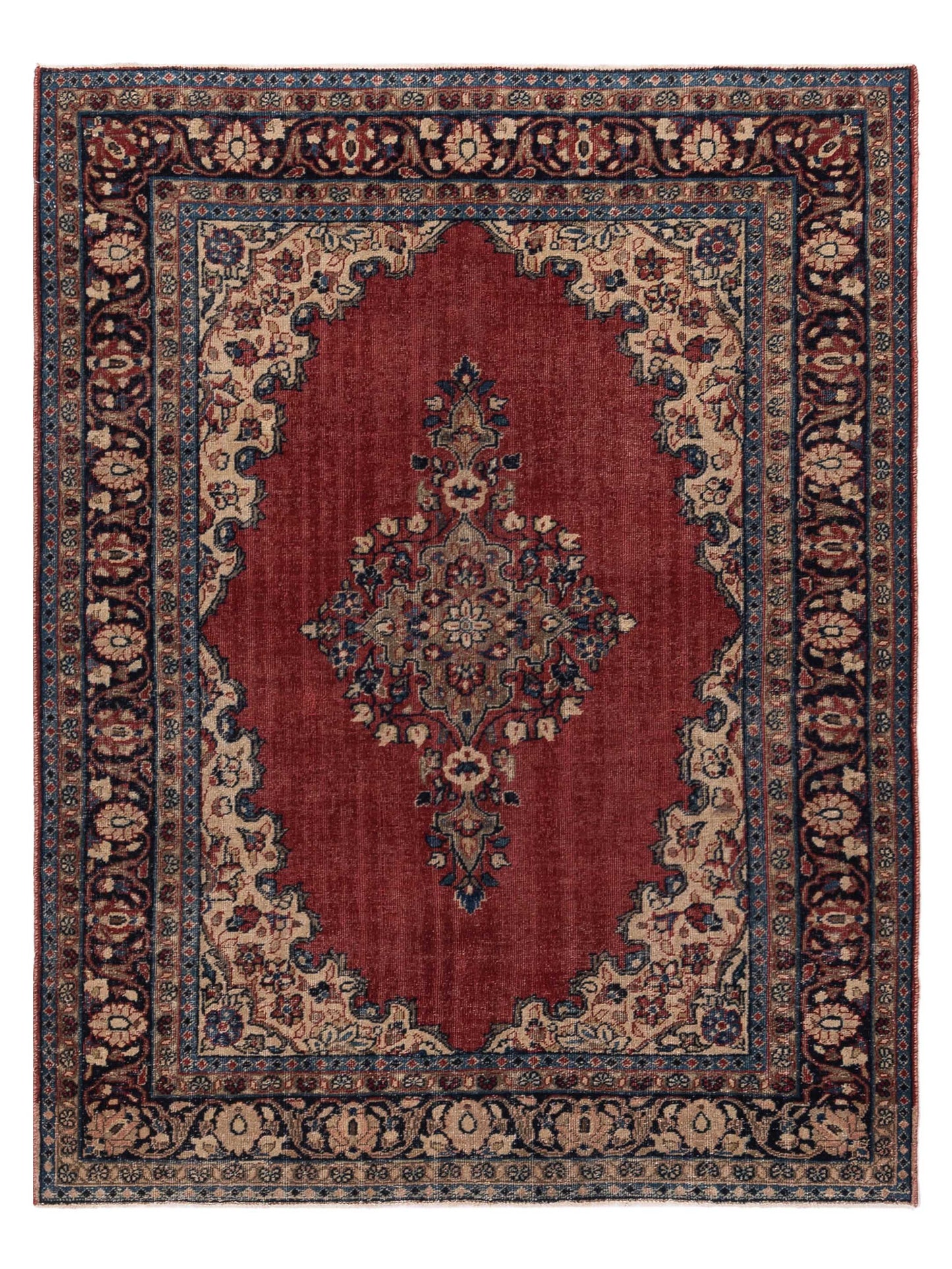 Pasha Antique Heirloom Red Navy Traditional
