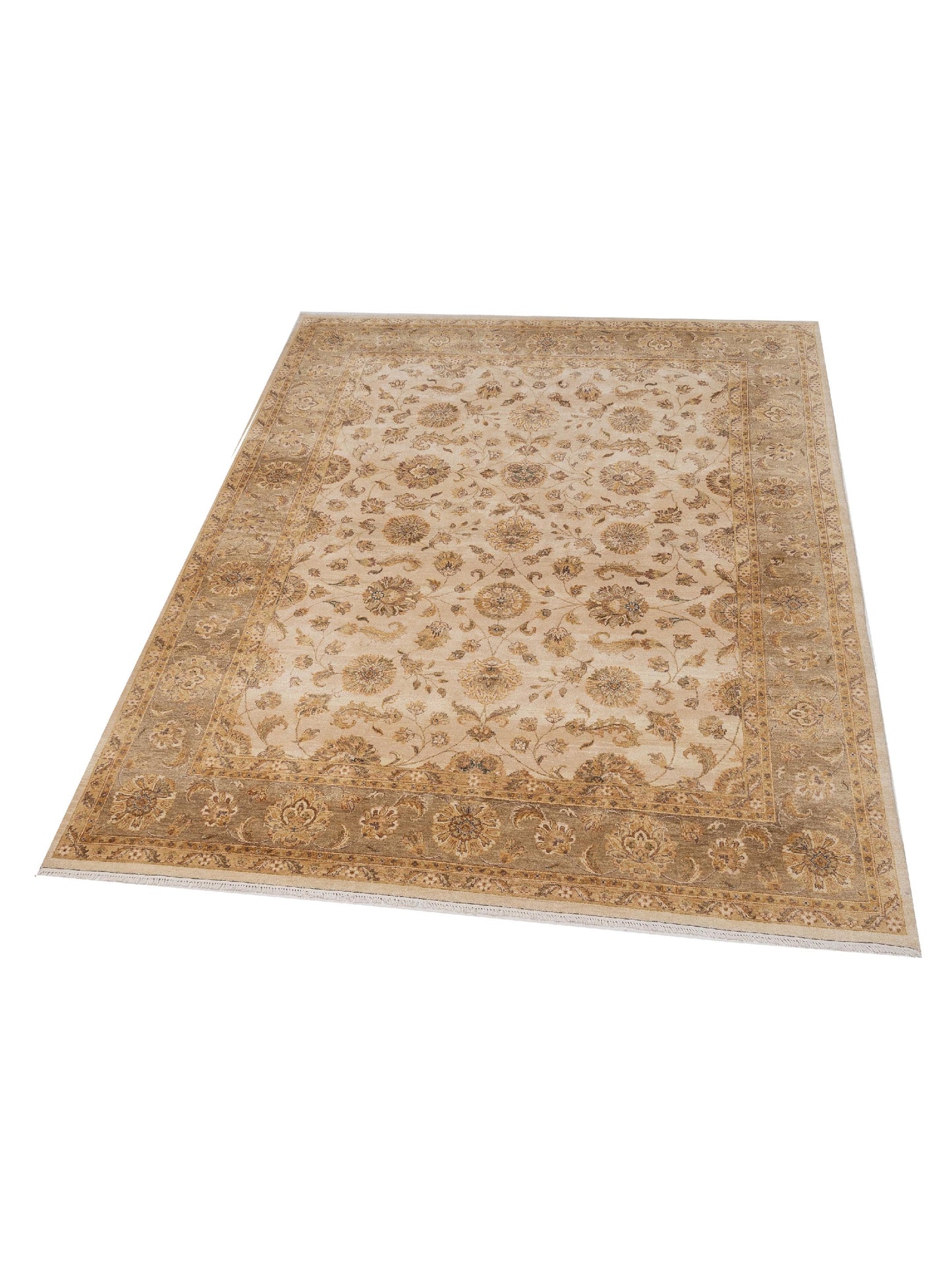 Ghazani 147753 Ivory Brown 8.10x11.10 Hand Knotted Rug