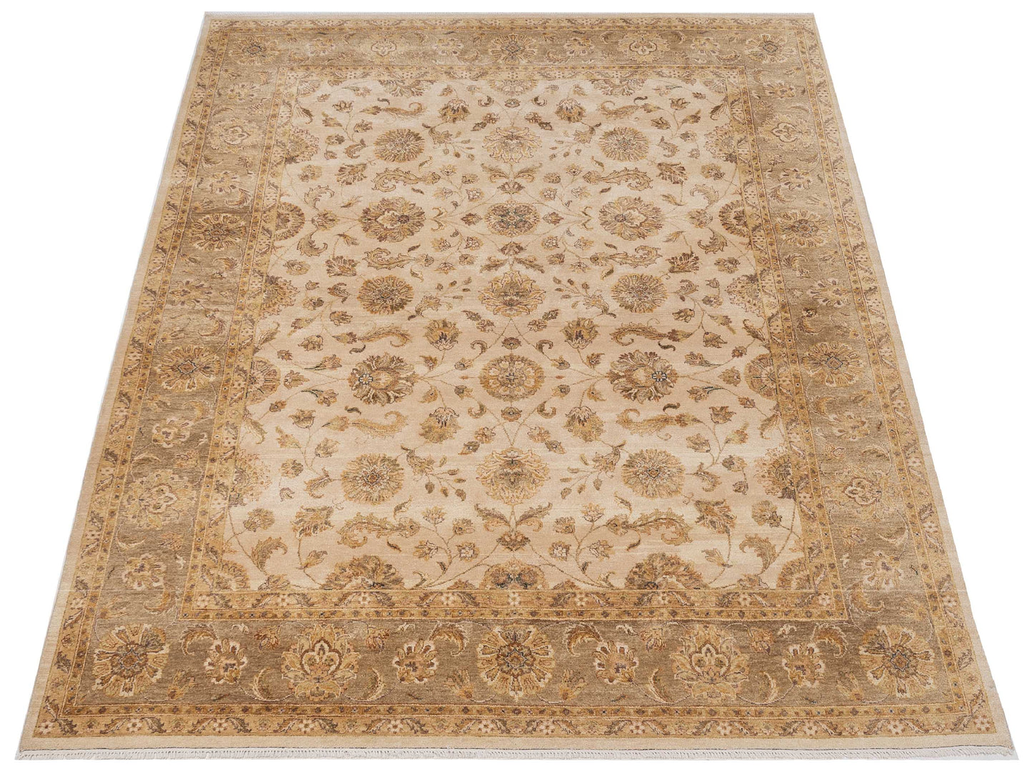 Ghazani 147753 Ivory Brown 8.10x11.10 Hand Knotted Rug